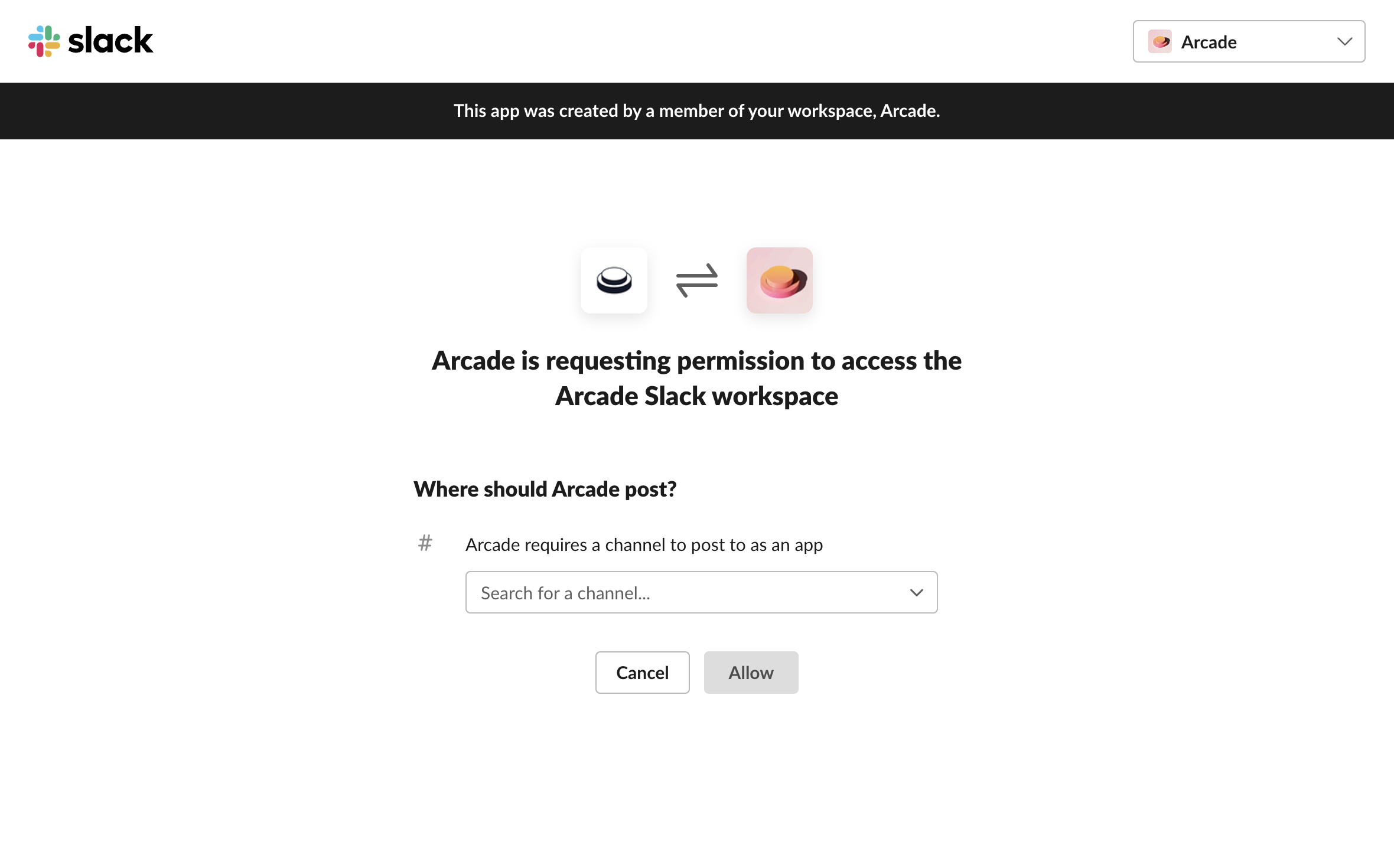 We recommend creating a specific Slack channel where notifications are sent. 
E.g., #published-arcades
