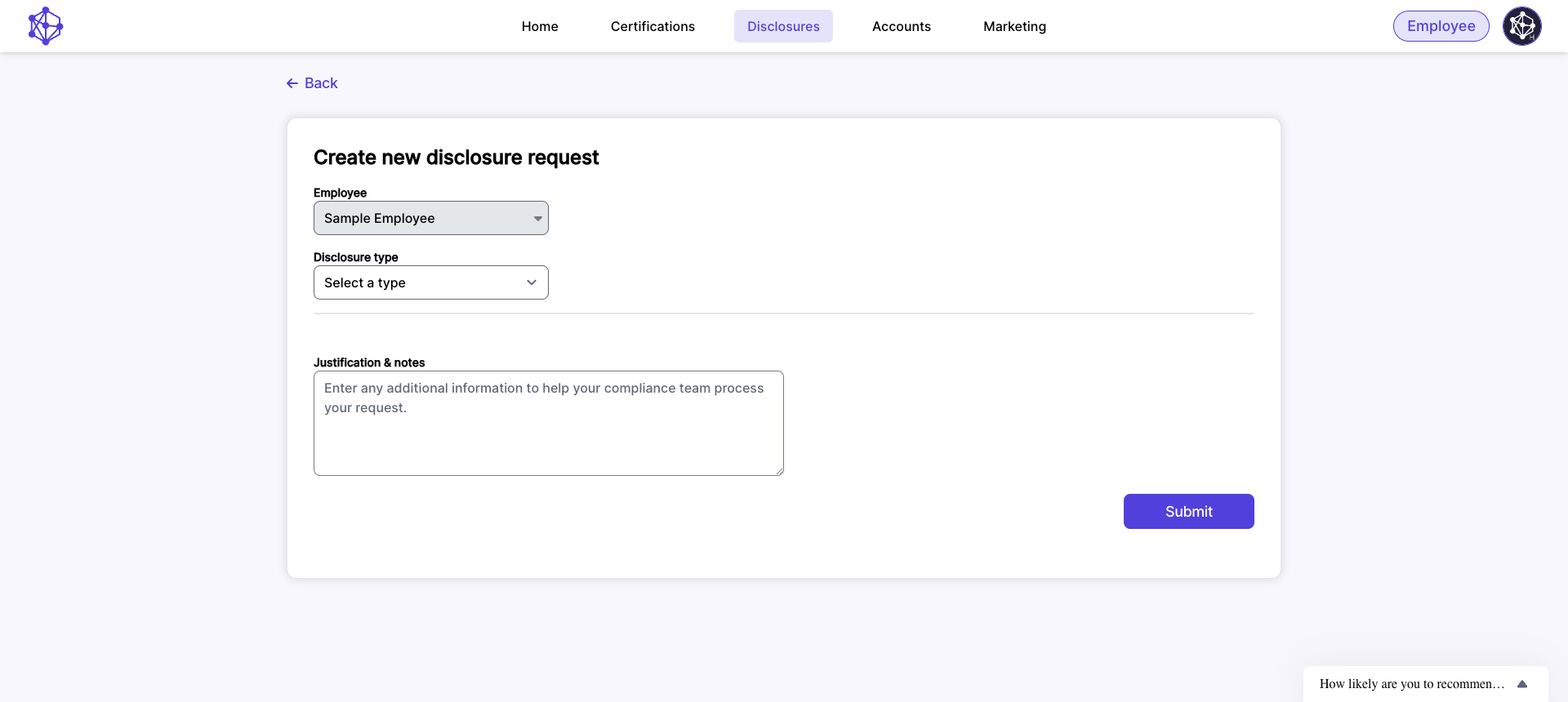 Choose your disclosure or request type here.