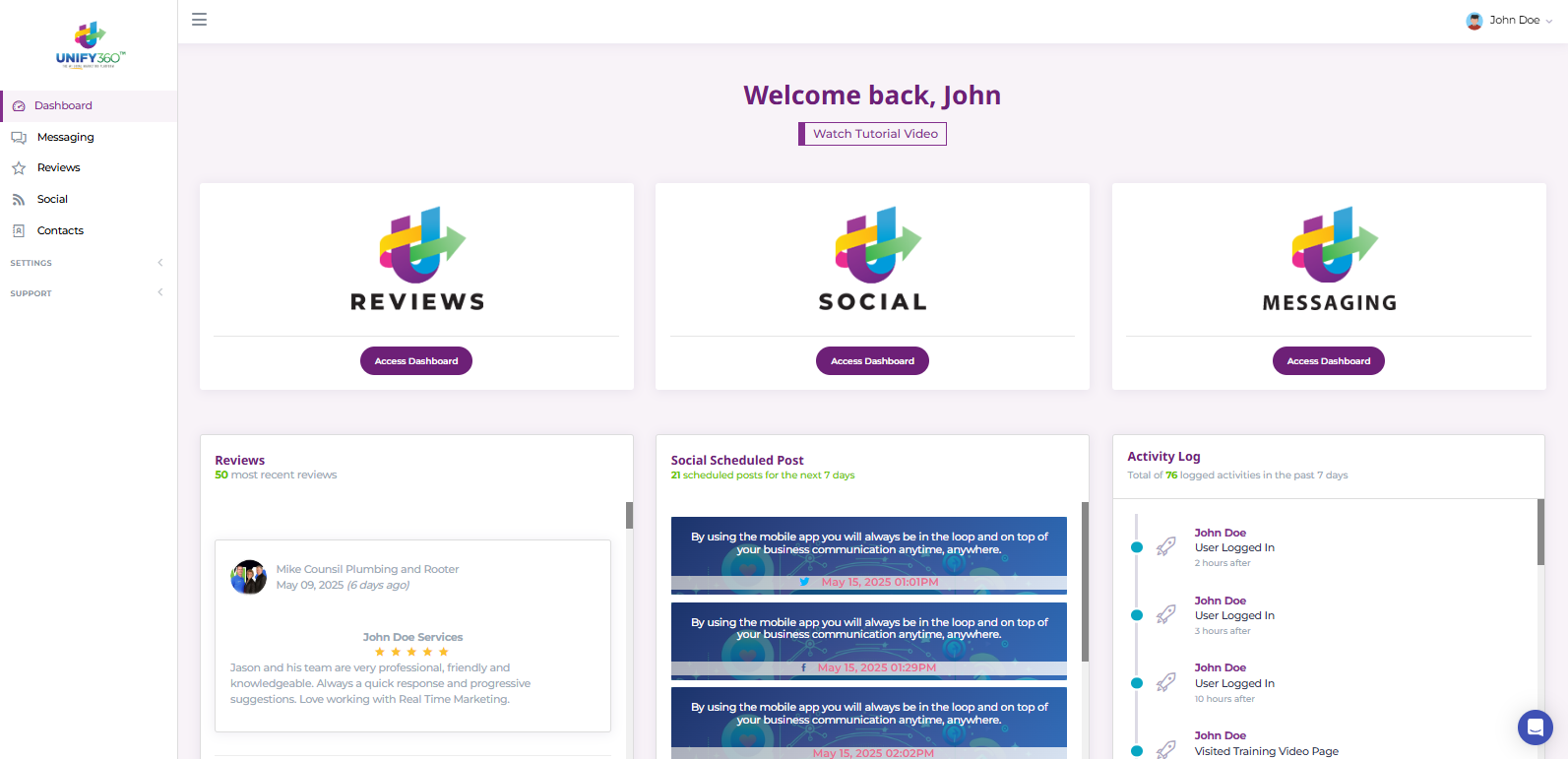 Access you **Social** Dashboard here.