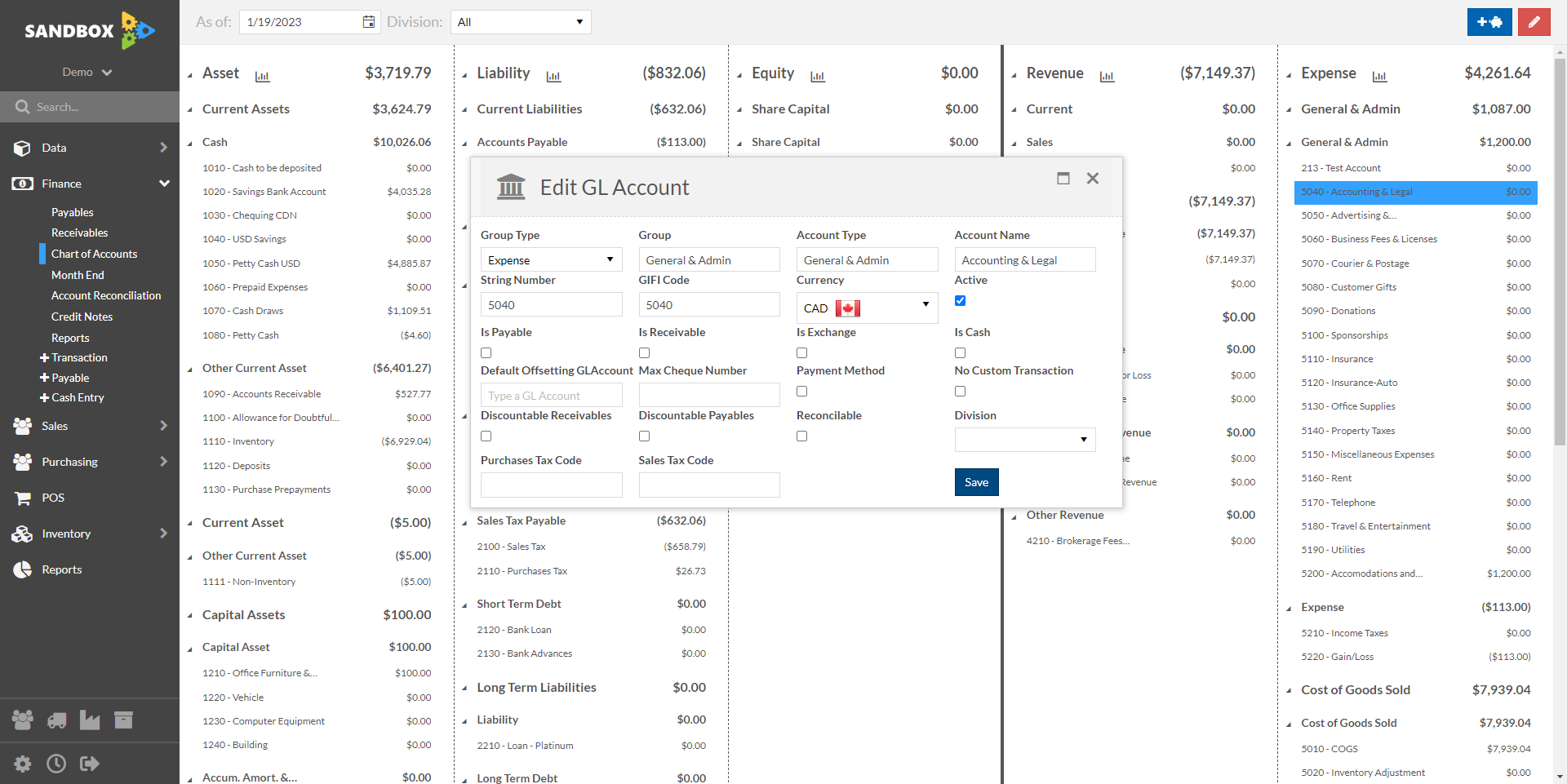 Edit the details you wish to modify, then click save to commit the changes.