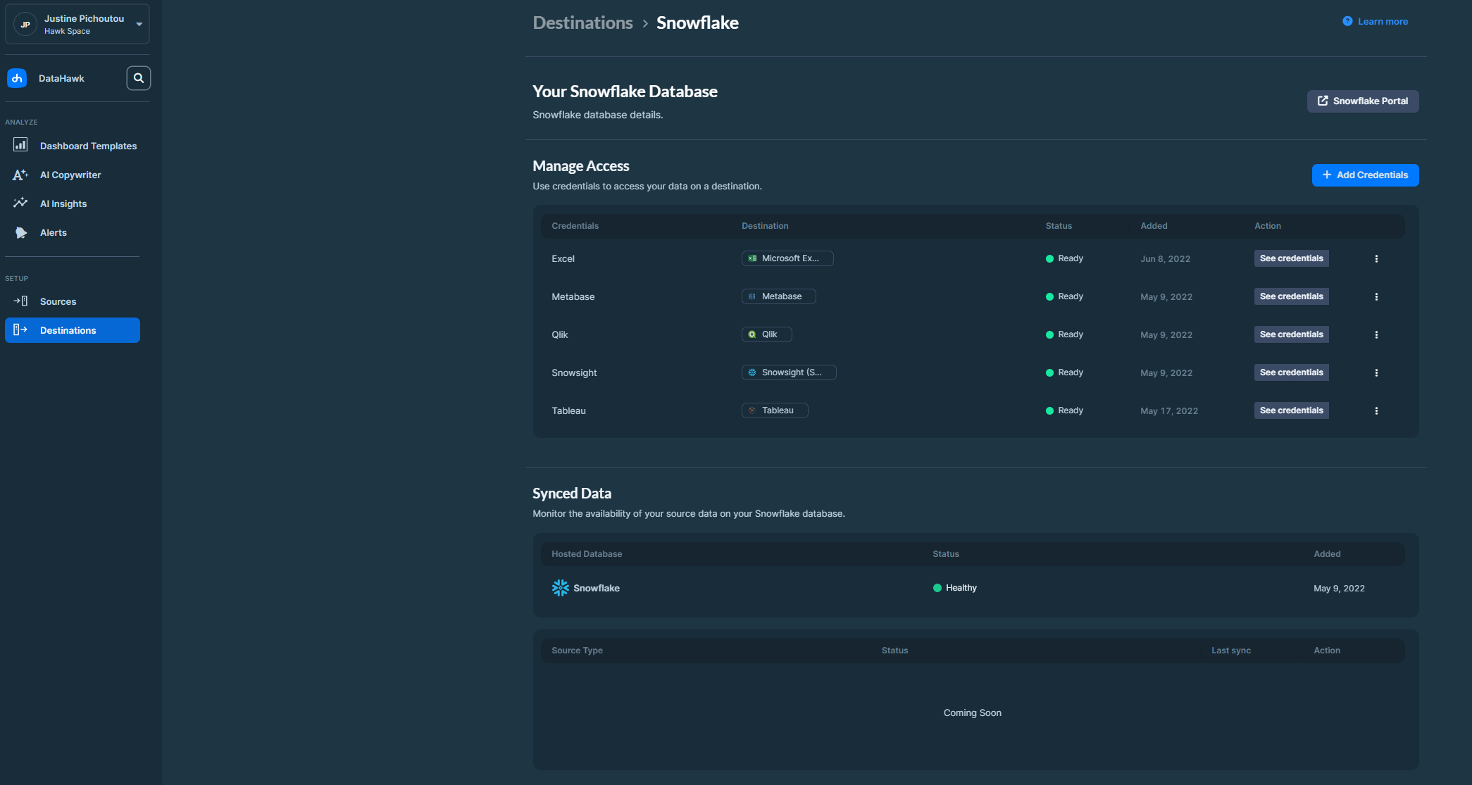 Now, let's add Power BI credentials.