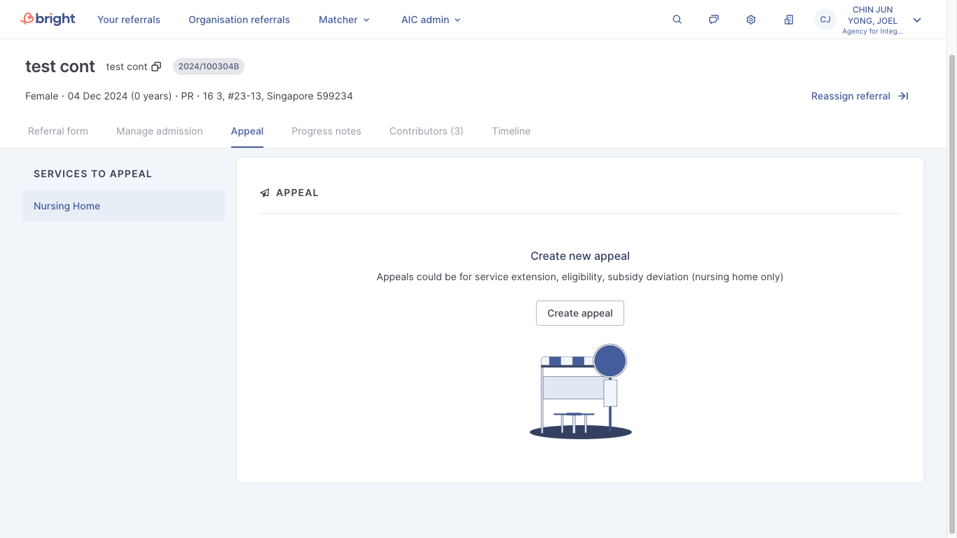 Create and approve appeals here