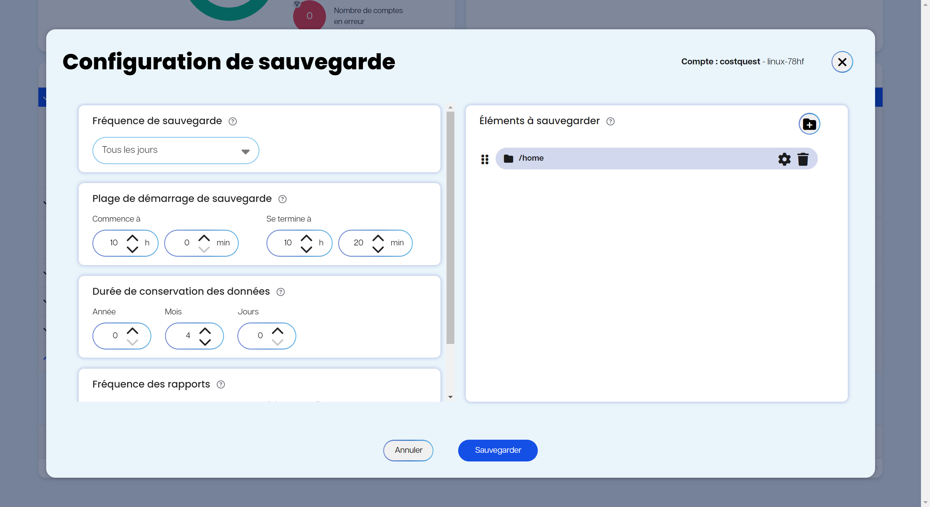 Personnalisez la fréquence de démarrage de vos sauvegardes