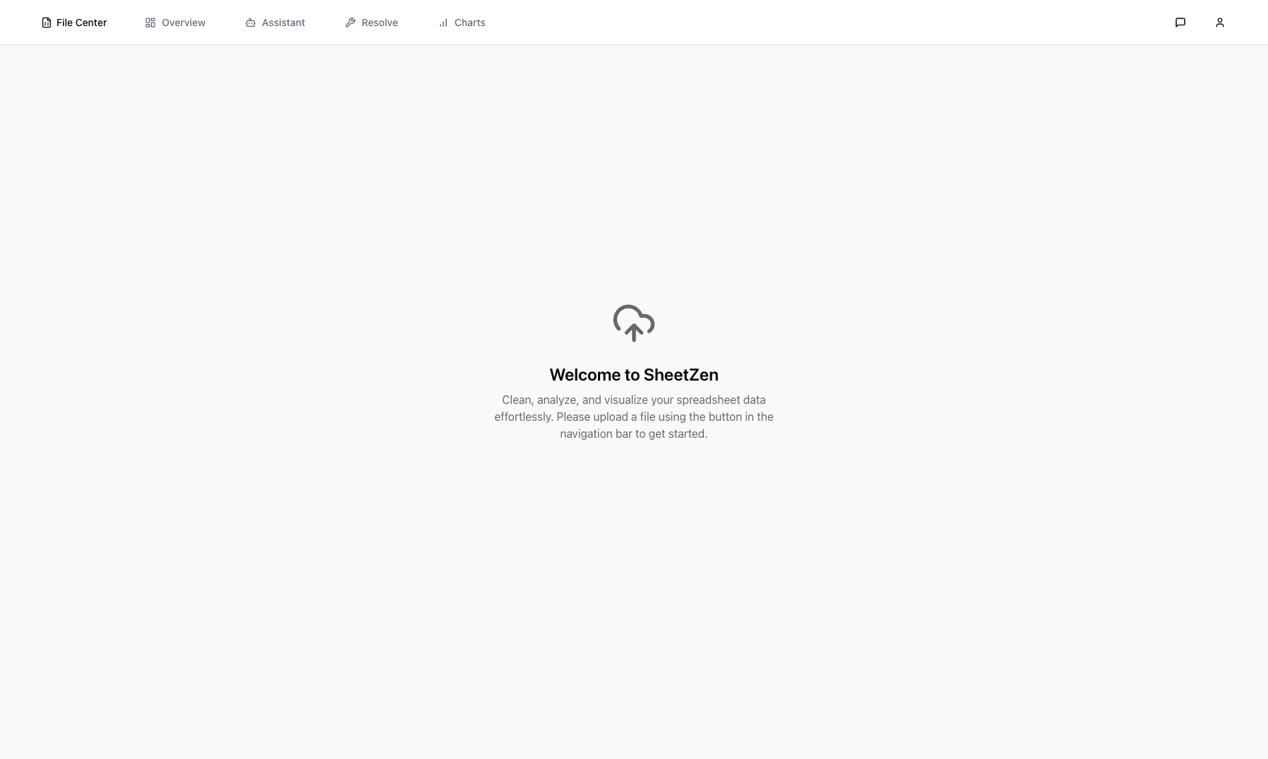 Start by uploading a file
