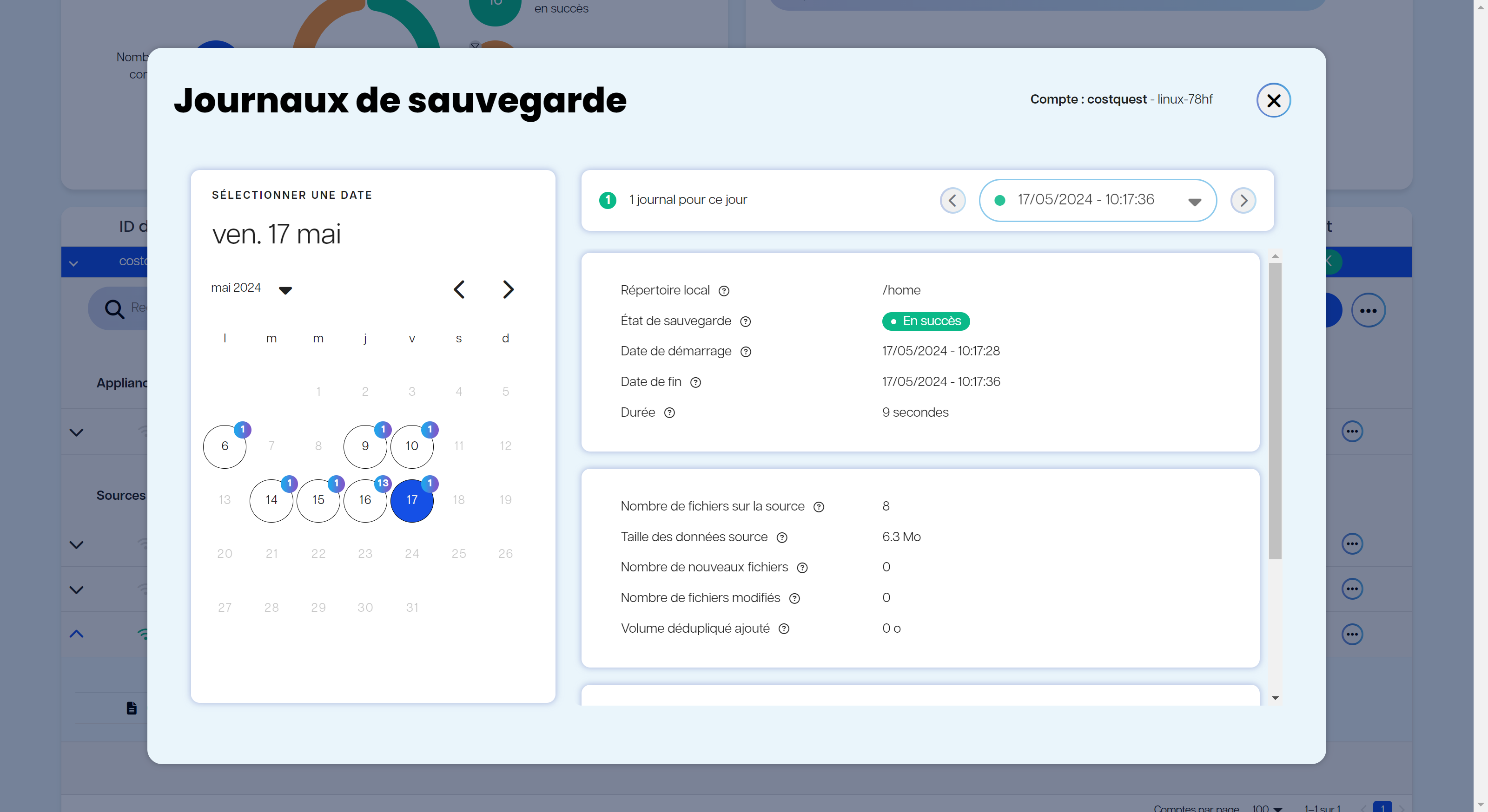 Sélectionnez le jour souhaité