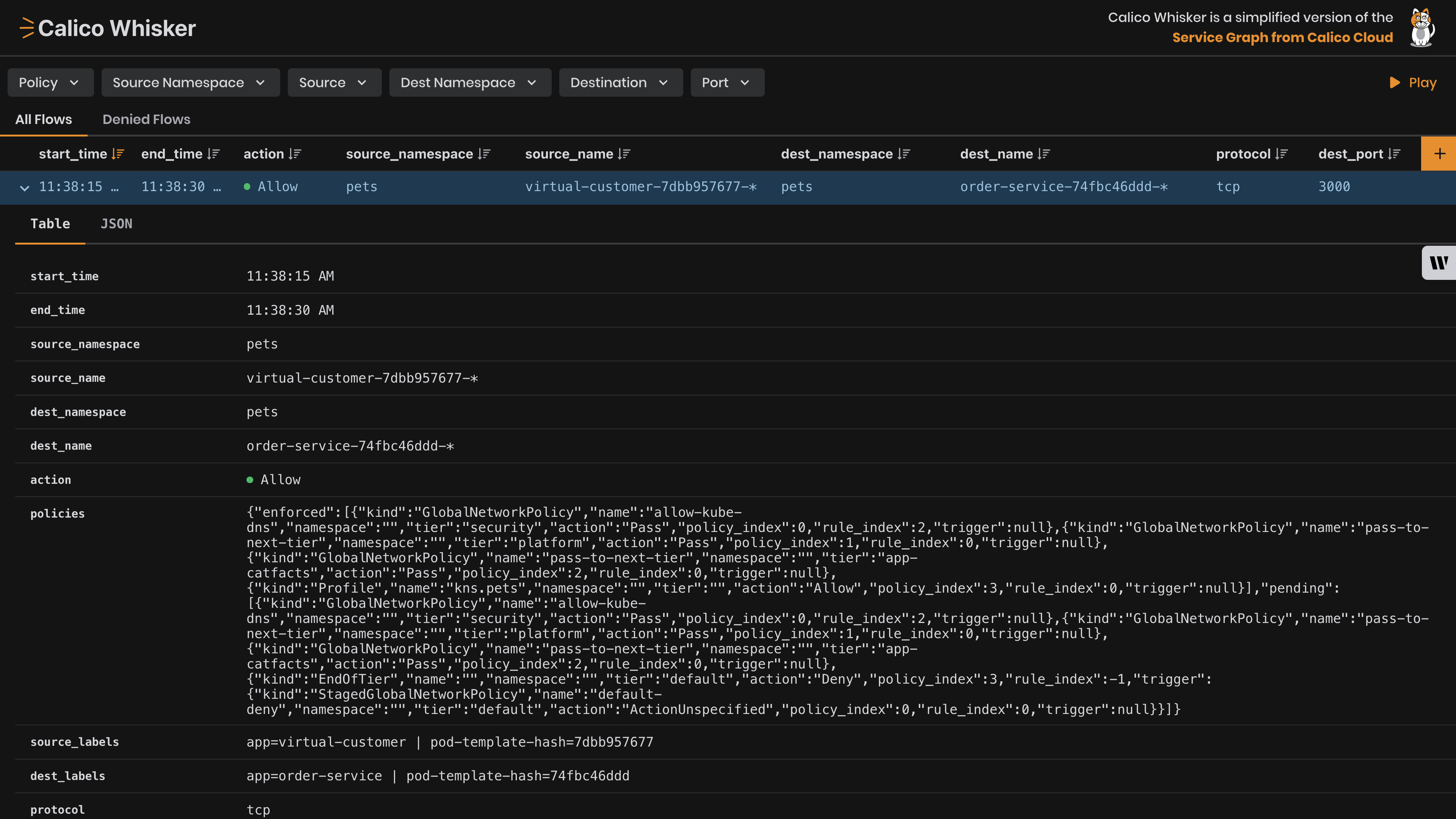 Minimize flow log