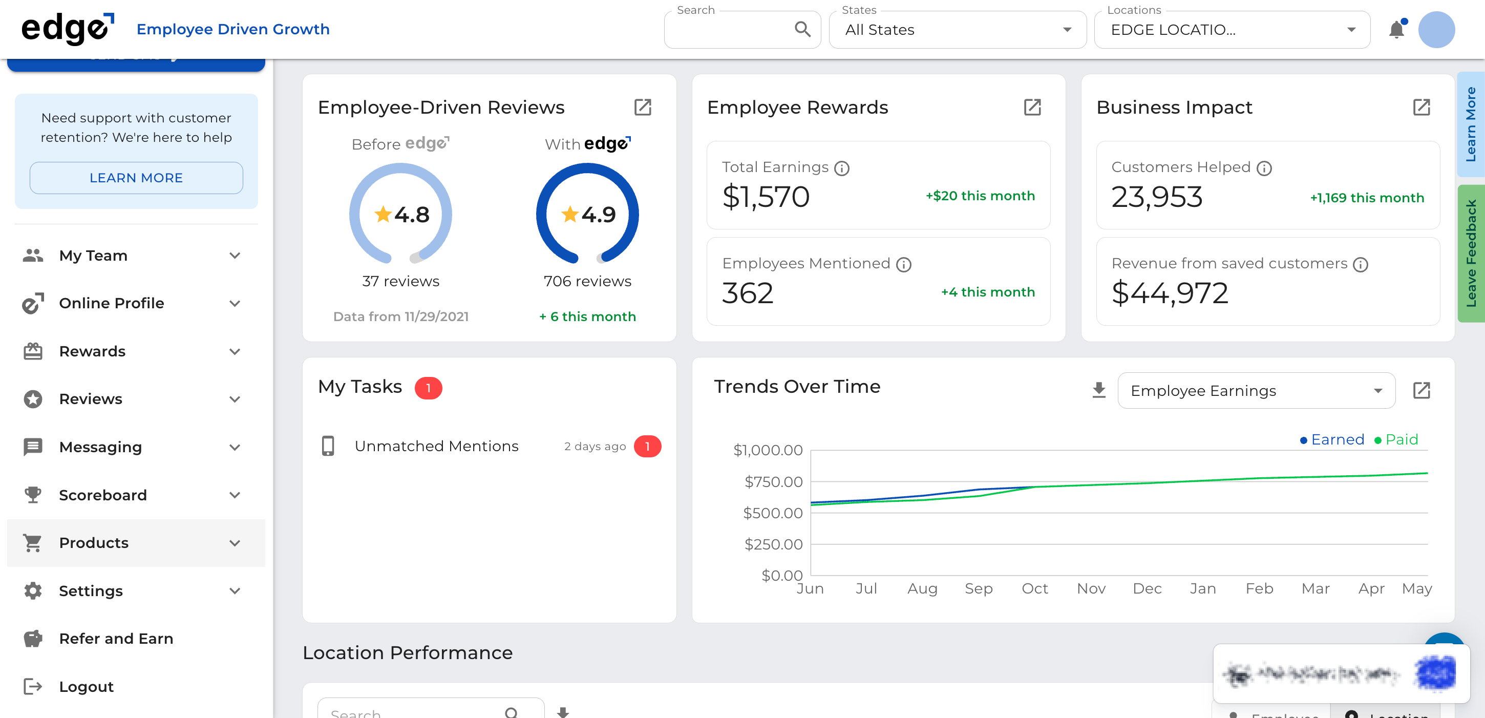 Start by selecting the *Products* section to access a comprehensive view of your products.