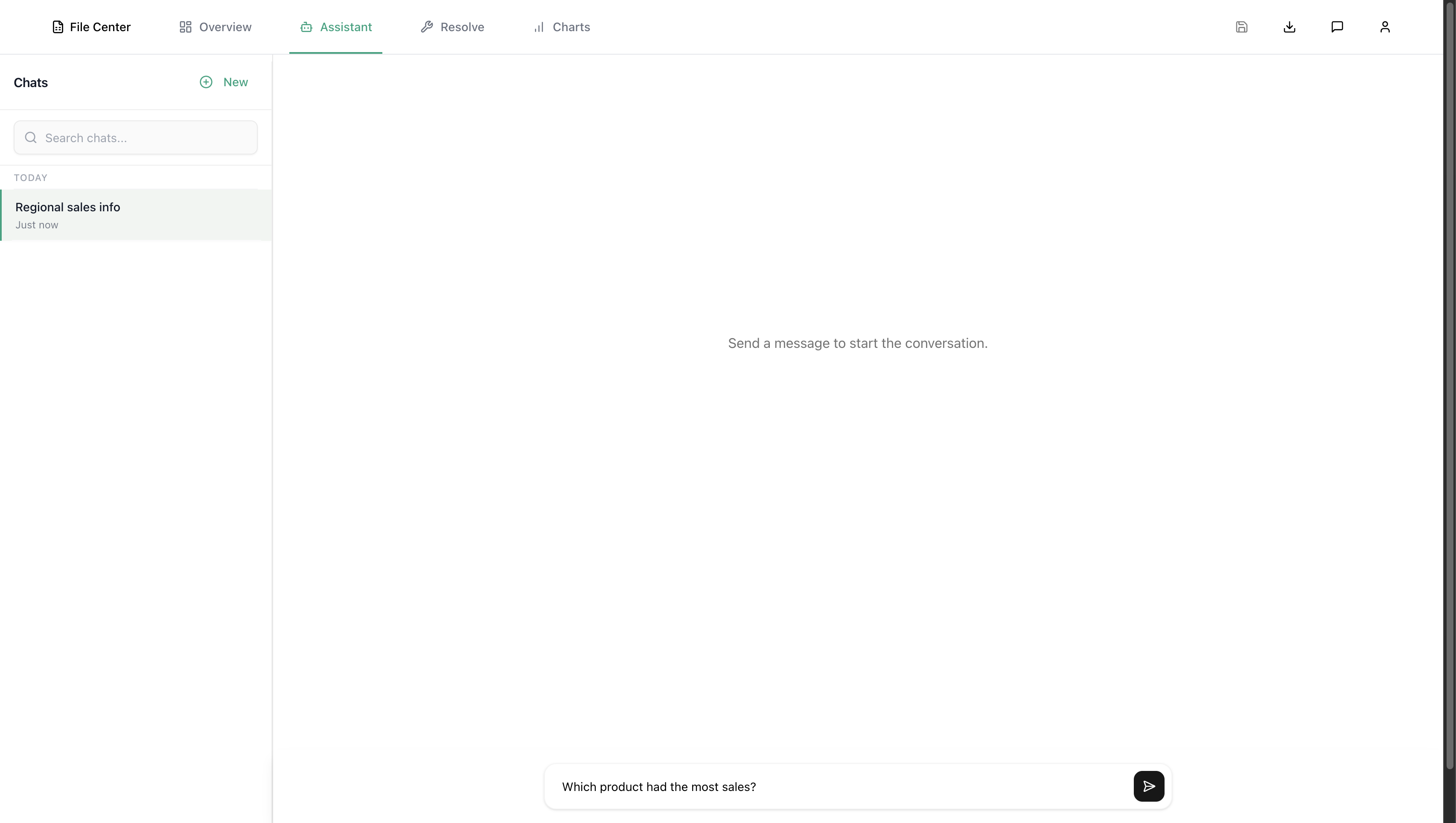 Ask the assistant anything about your spreadsheet to get started.