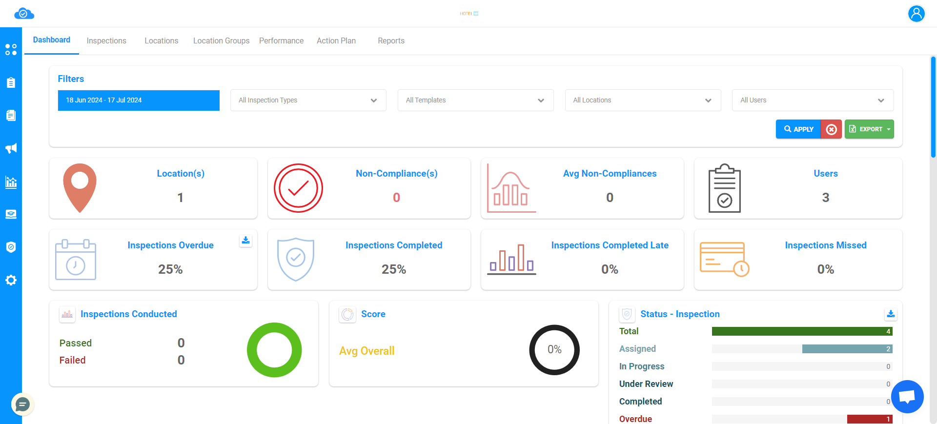 Click on Inspections