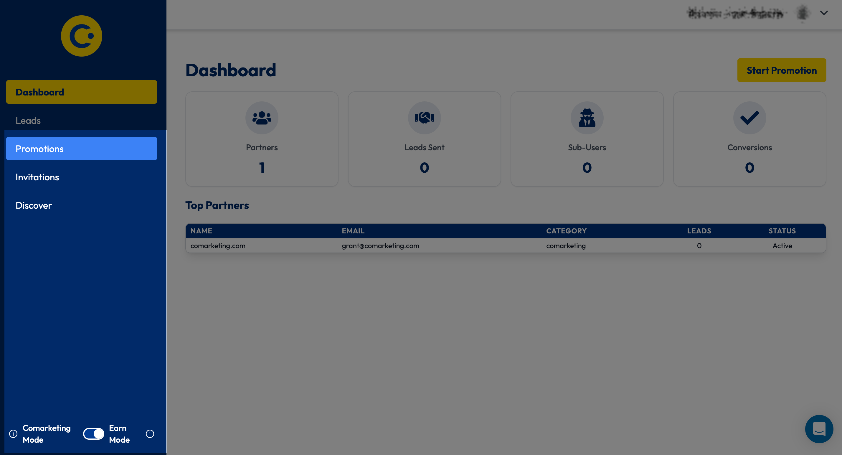 Ensure **_Earn Mode_** is toggled on and head to the **_Promotions_** Tab.
