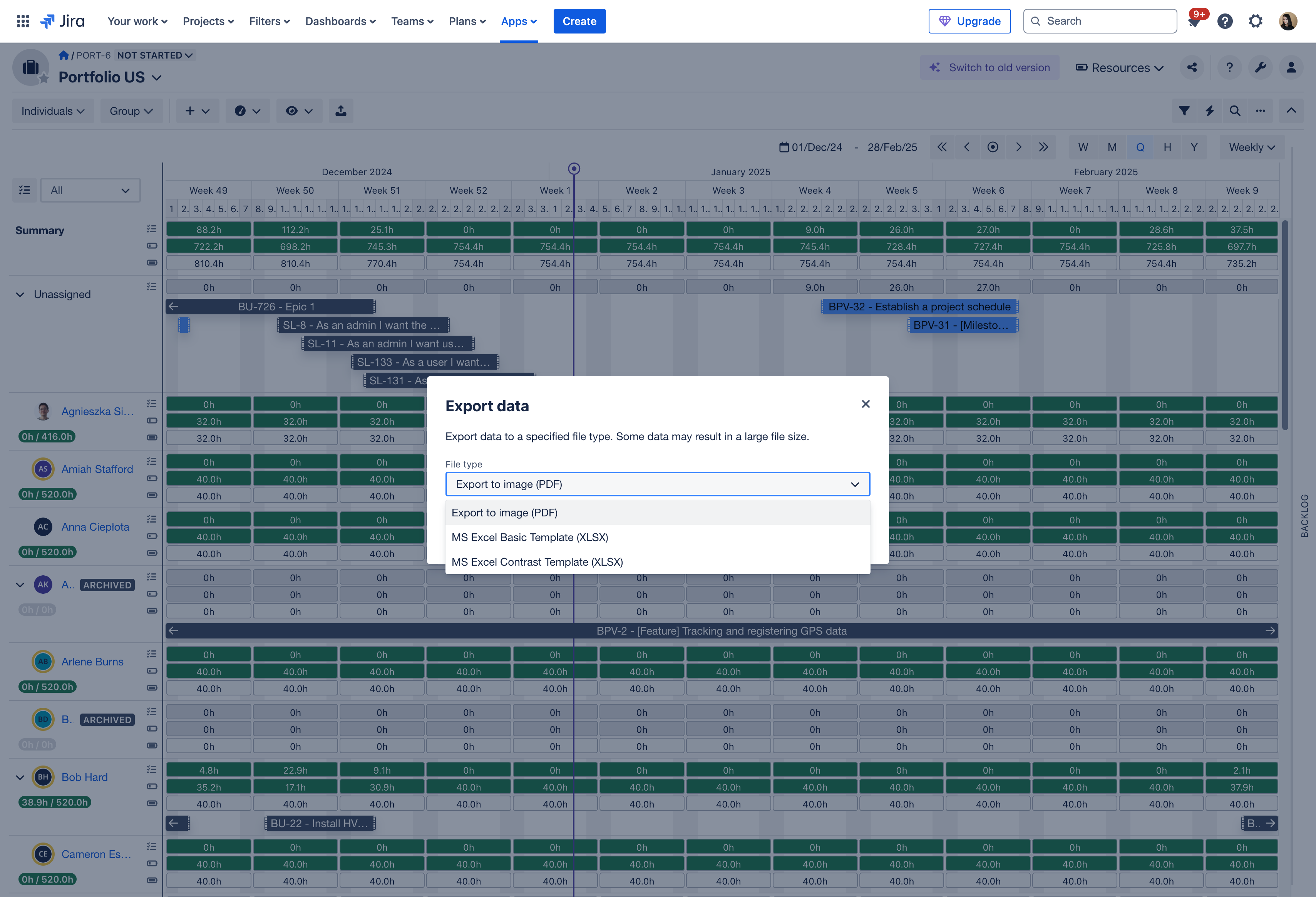 Click a preferred file type.