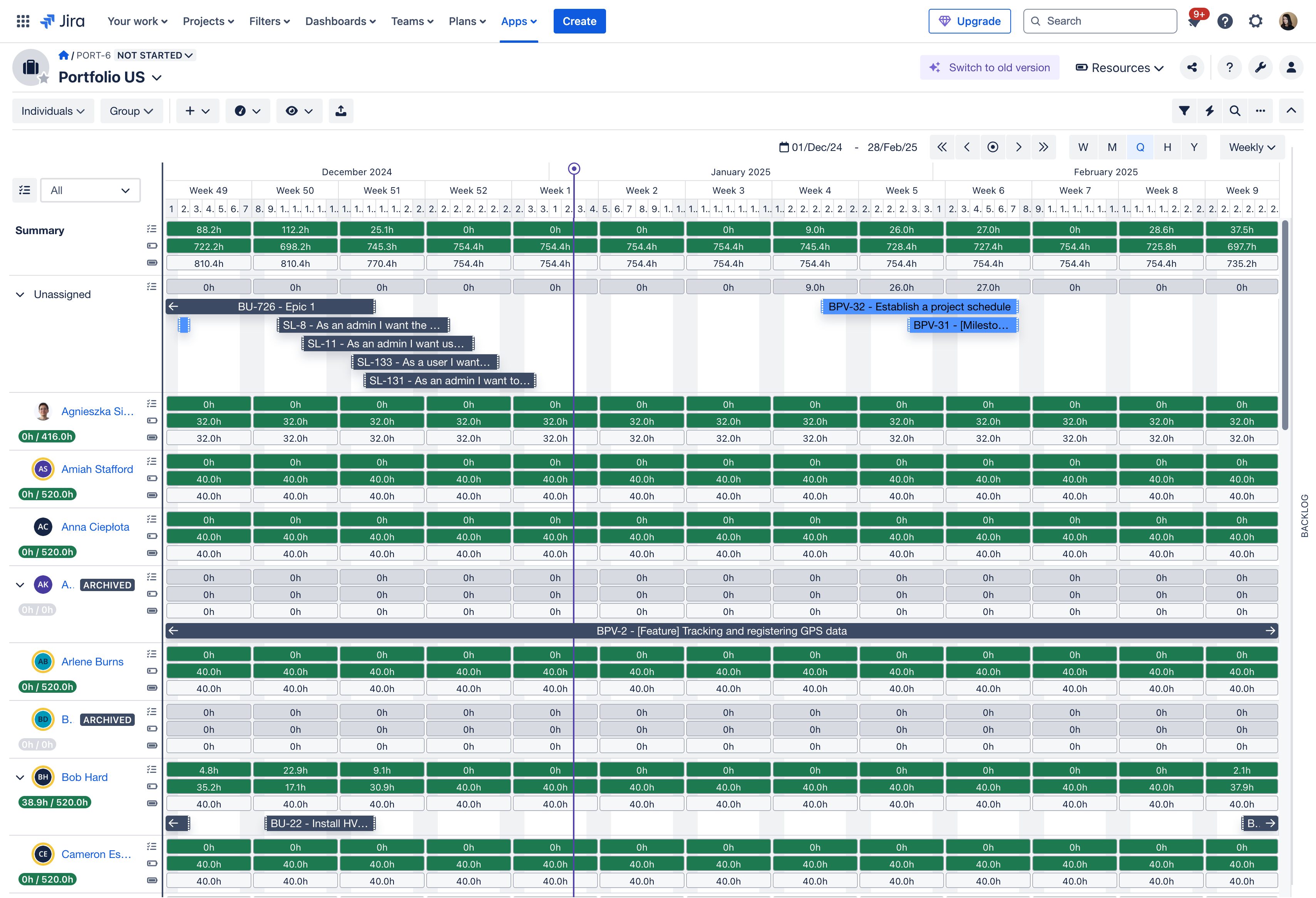 Click the **Export** button in the Resources module.