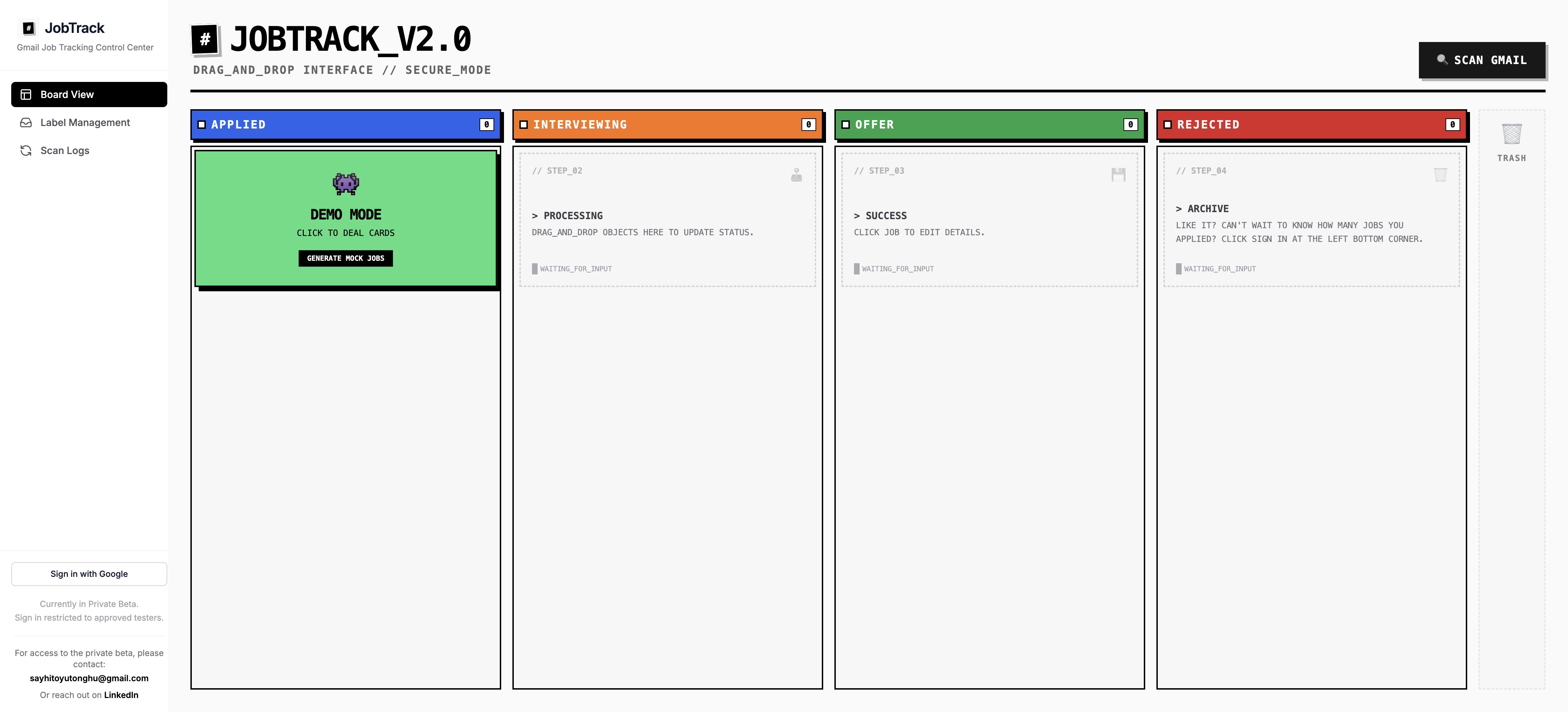 Click here to generate some mock jobs.