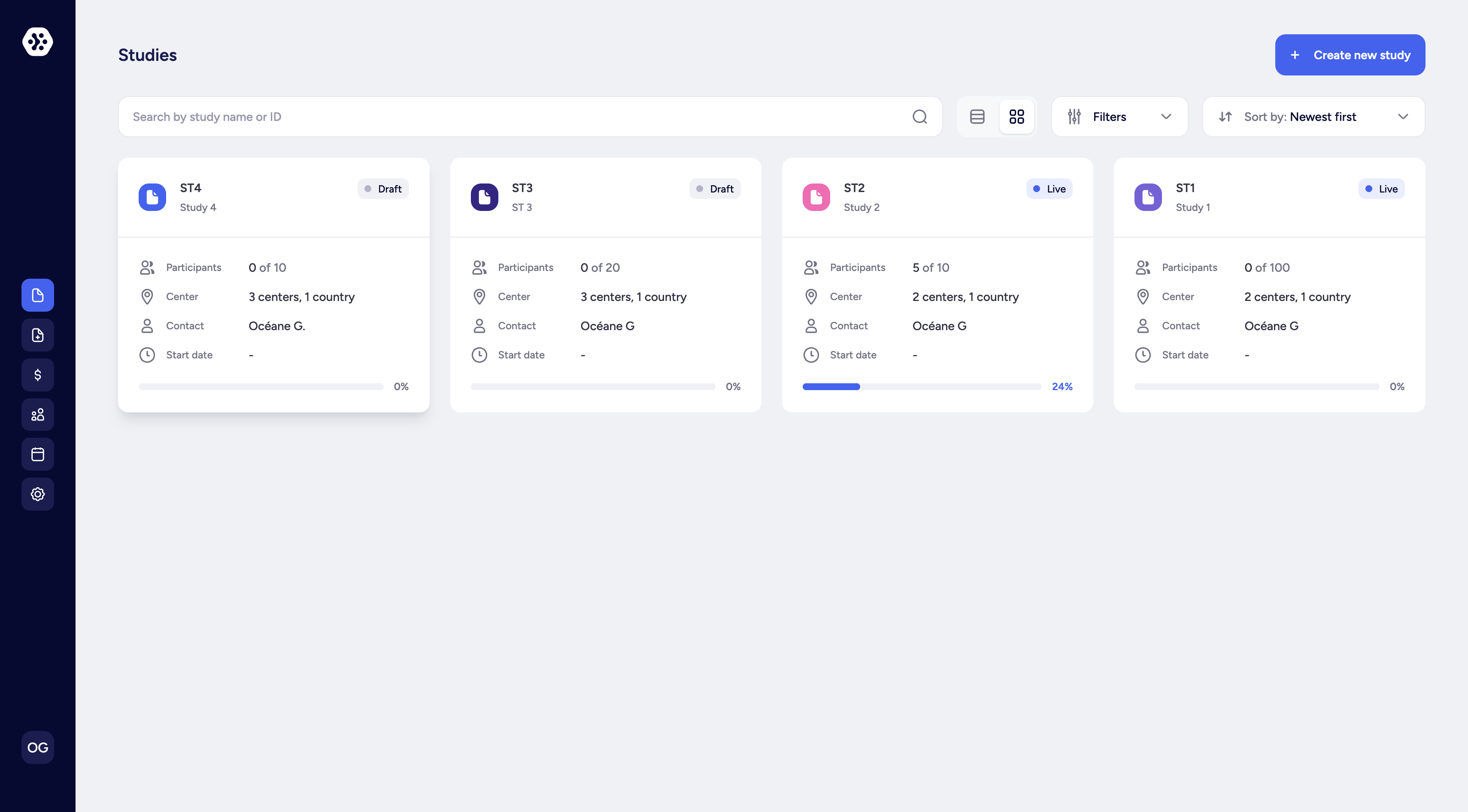 Select the study icon you want to personalize