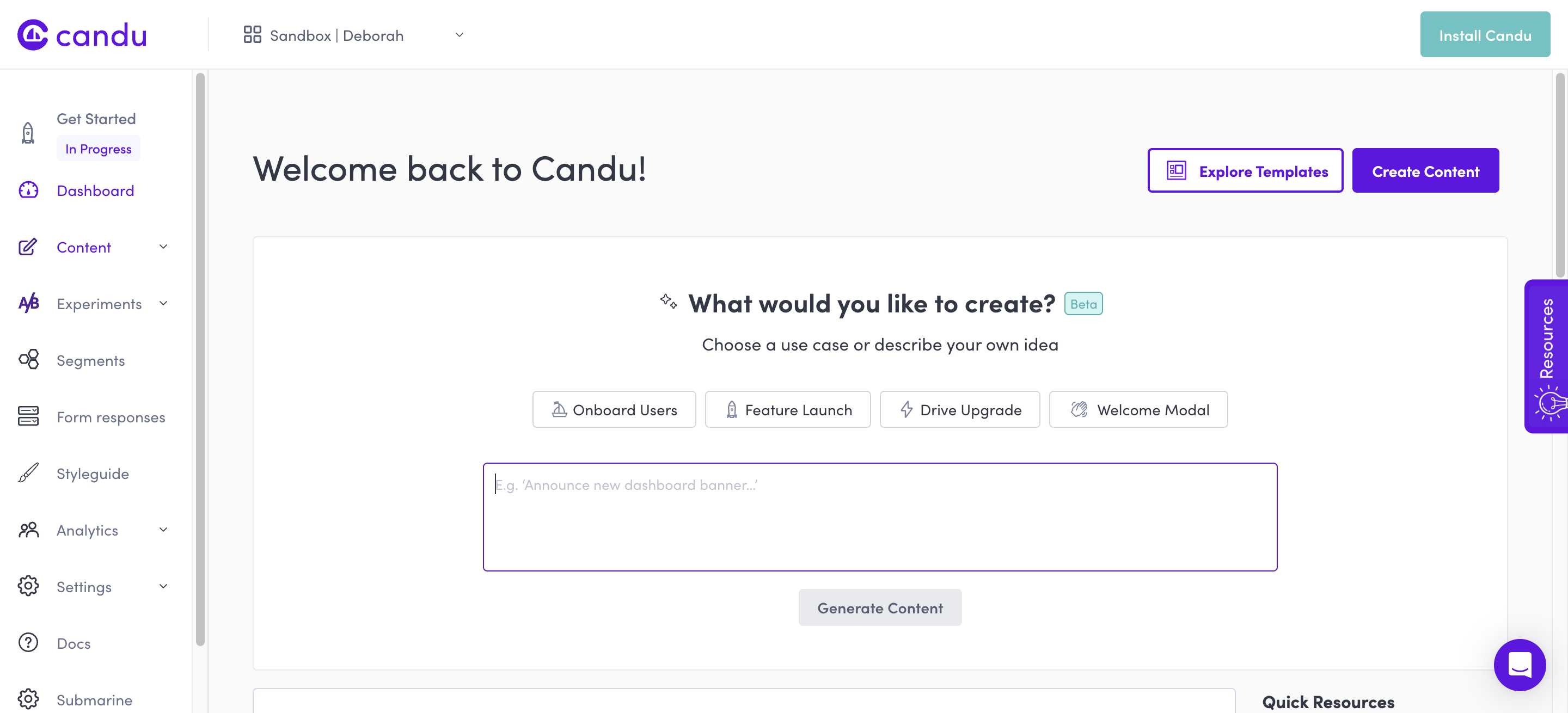 Start by navigating to the Content section 