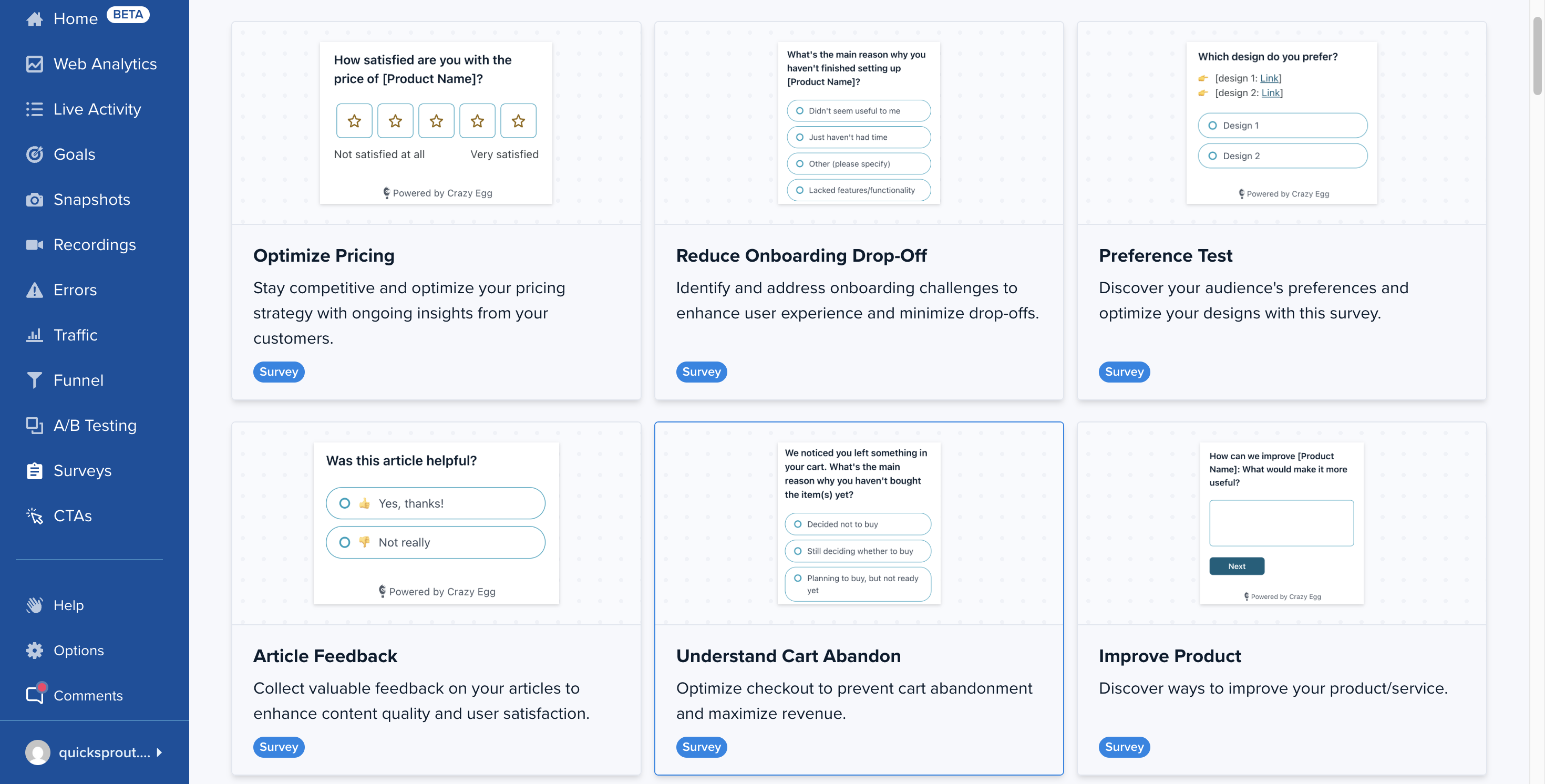 Website Surveys allow users to submit NPS ratings, qualitative feedback, support requests, and more.

All without having to leave your website.