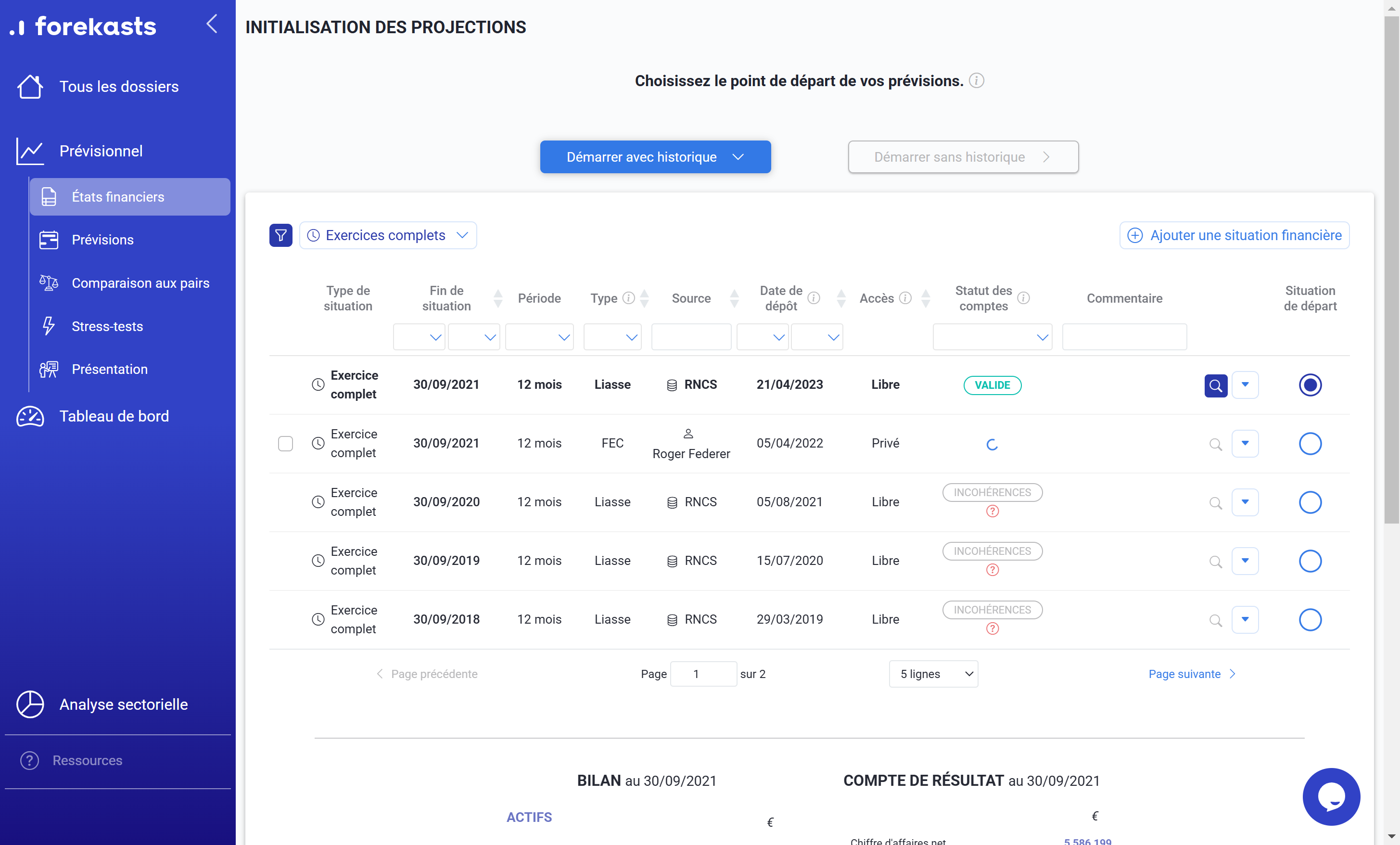 Ajoutez une nouvelle situation financière 