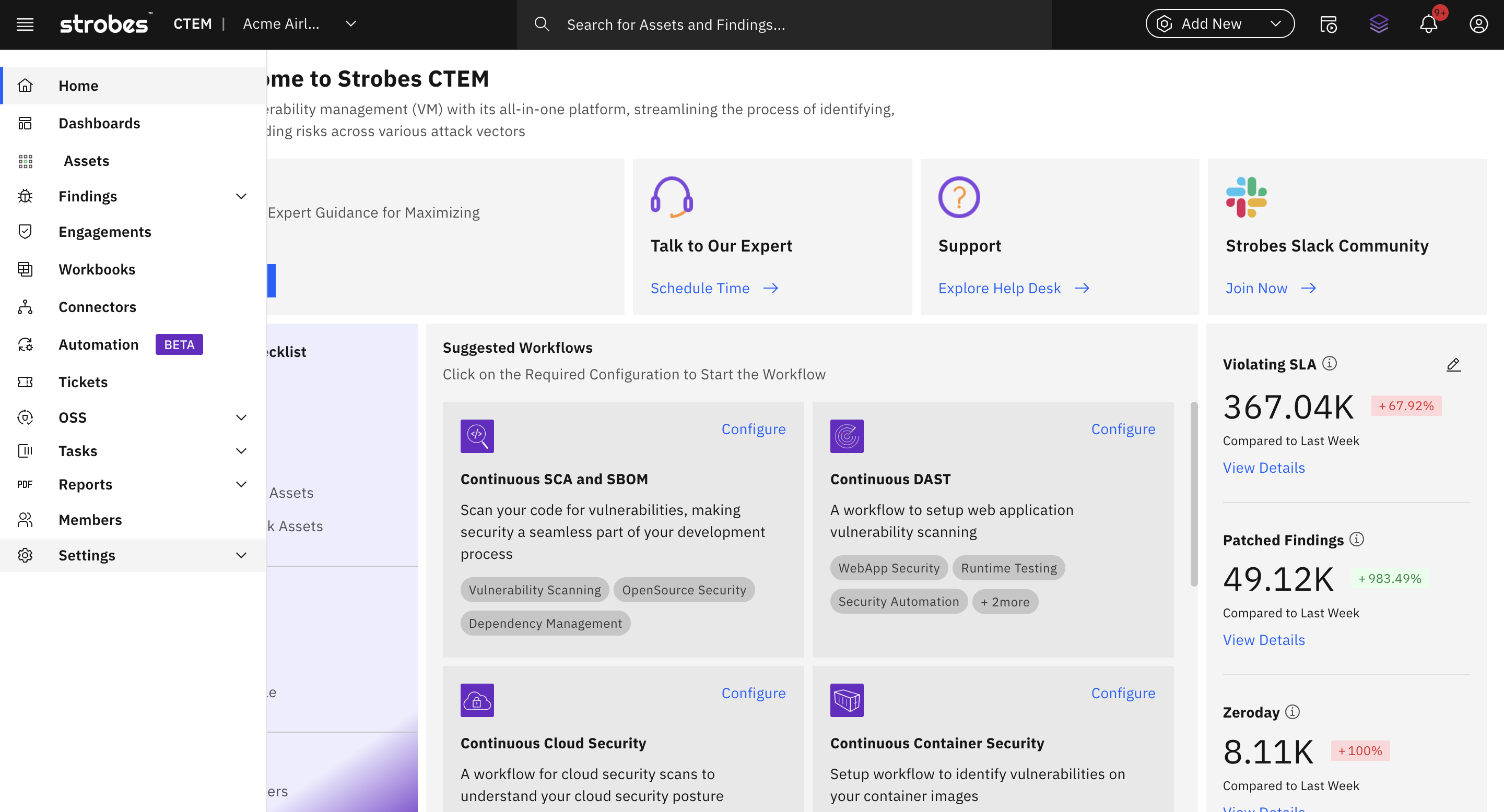 Explore the settings to customize your Strobes CTEM experience.