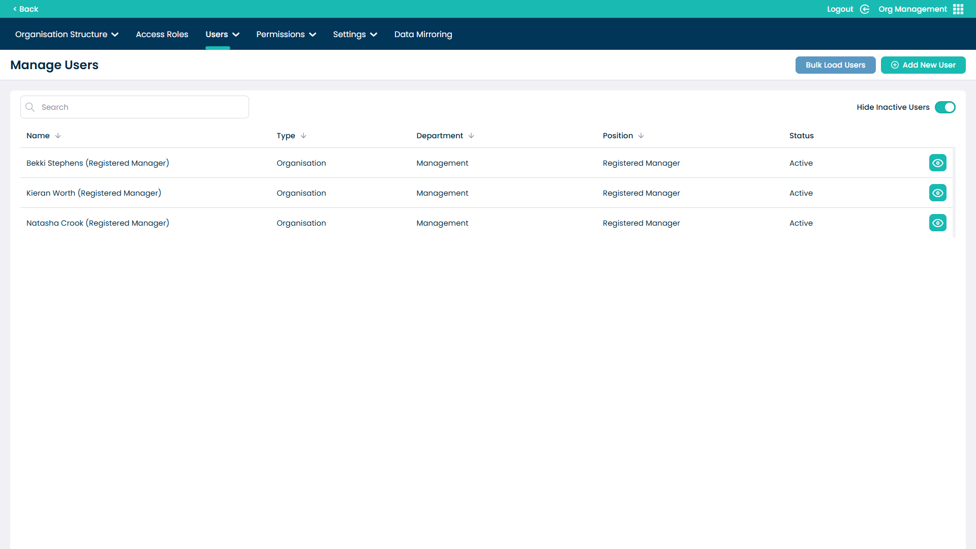Select Bulk Load Users