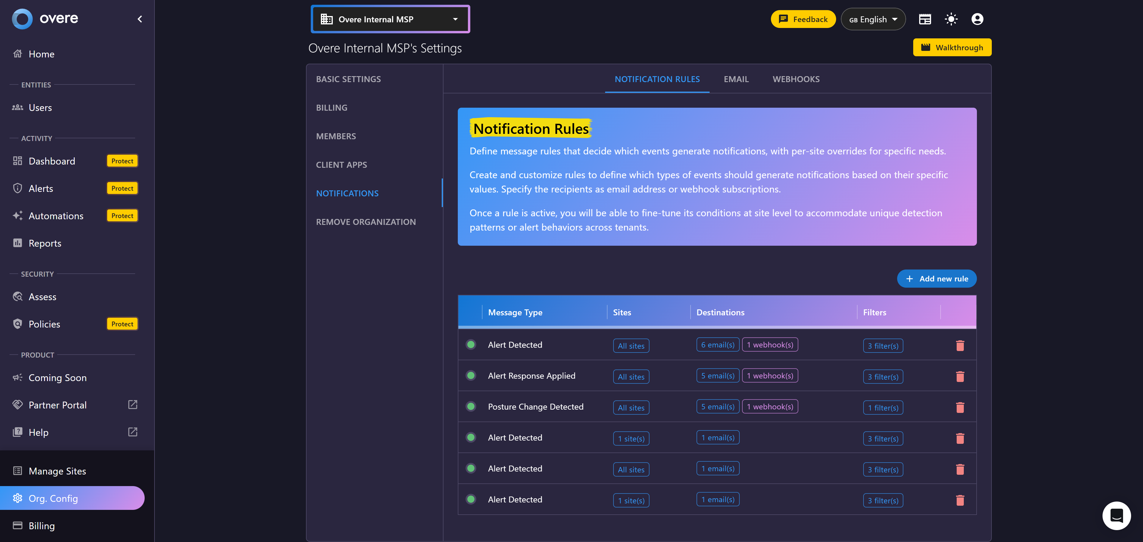 Custom notification rules give you far more control over which kind of alerts generation notifications as well as who receives them.