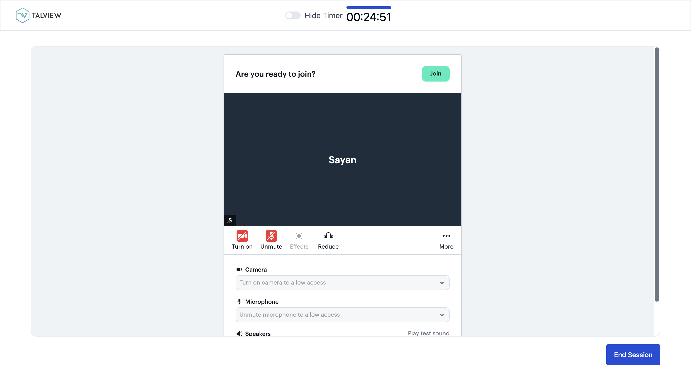Select "Join" to launch your session and connect instantly.