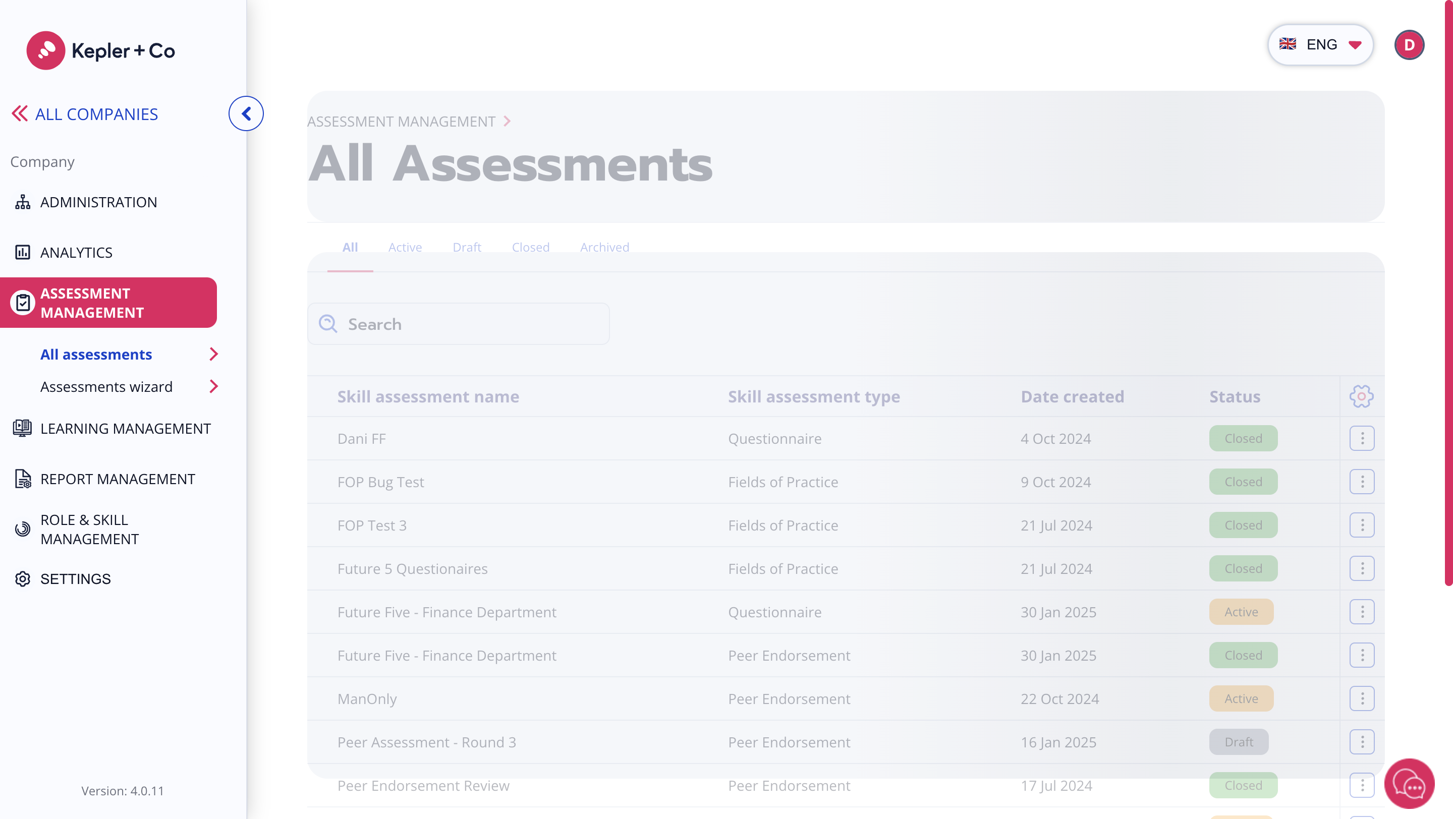 Click the 'Assessments wizard' to streamline your assessment creation process effectively.