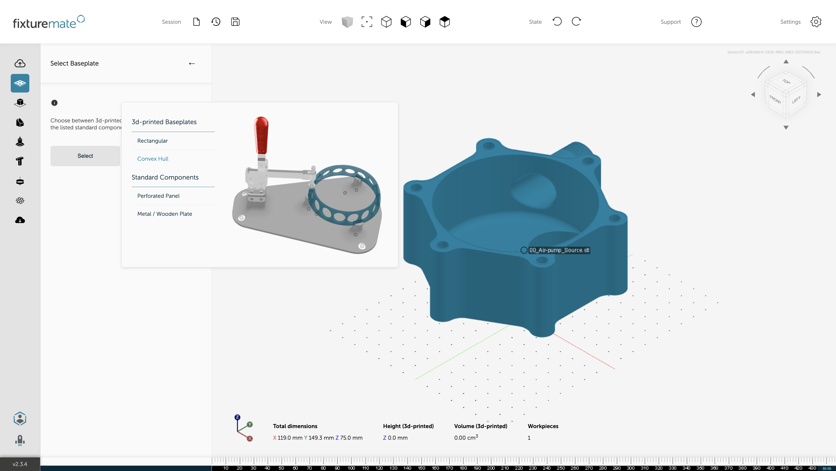 Let’s design a fixture using a standard baseplate such as a perforated panel, metal, or wood plates.