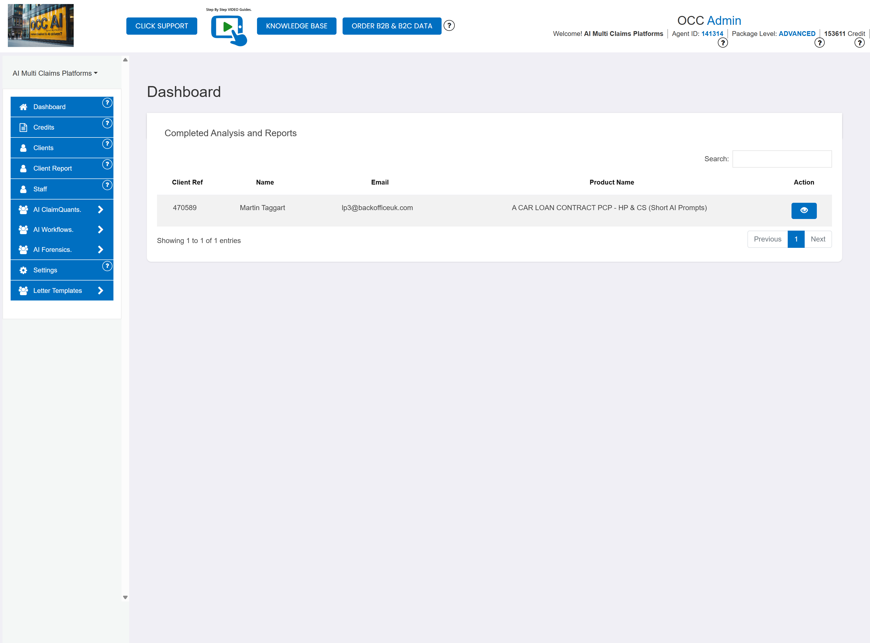 Head to the Dashboard for a quick overview of the platform functions.