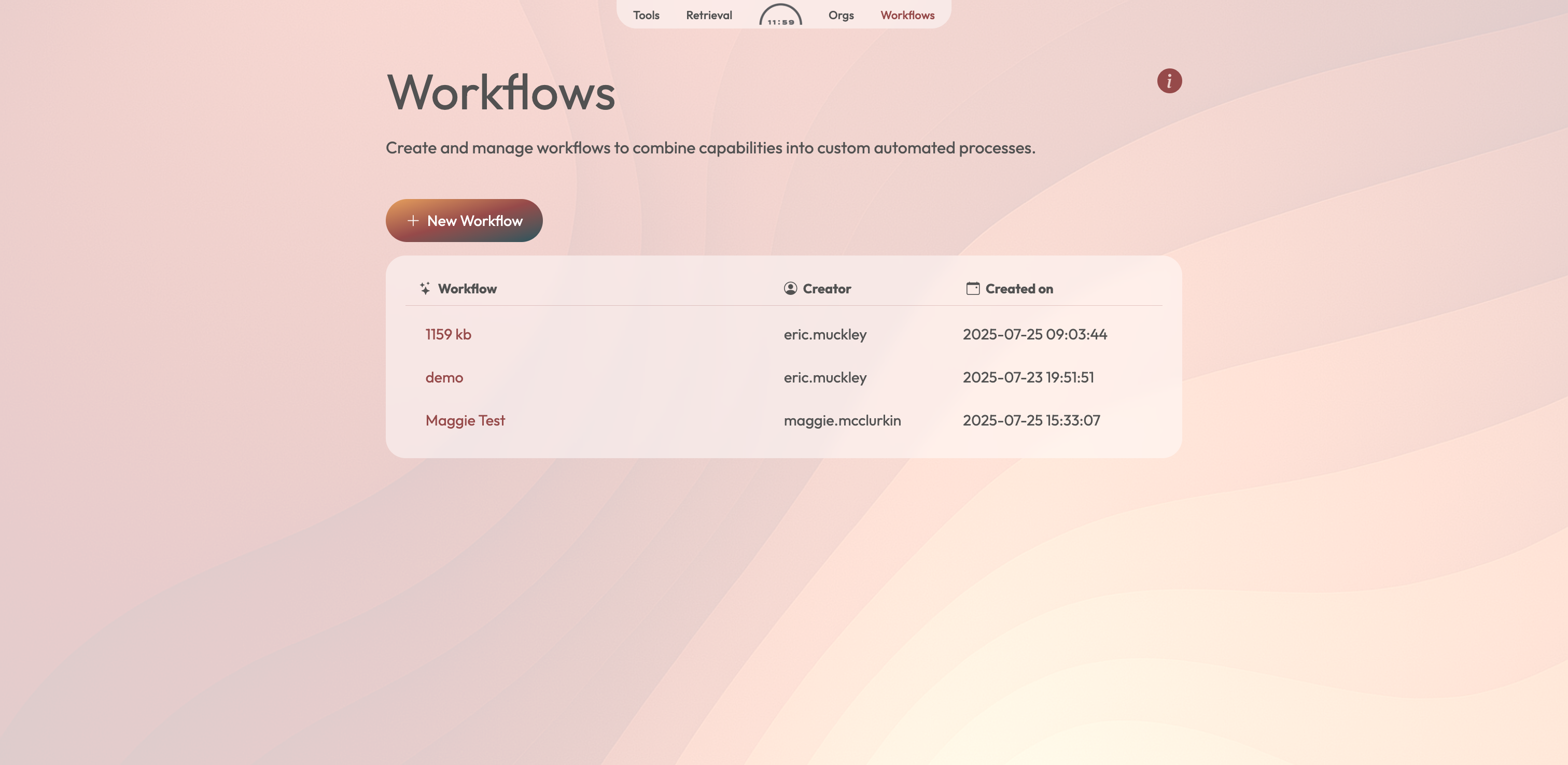 Let's start a new workflow from scratch.
