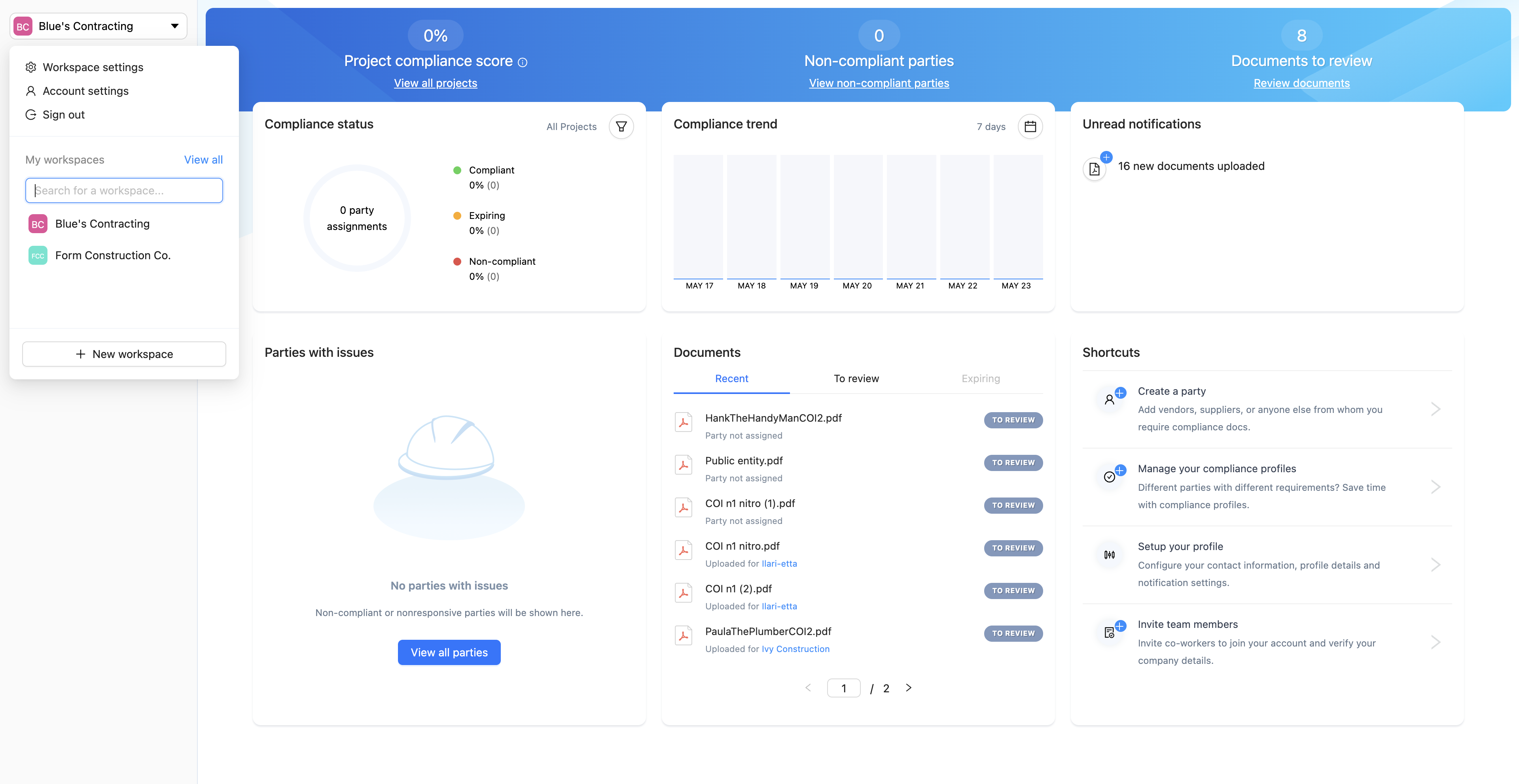 Select Workspace settings to begin customizing how your team collaborates and manages notifications.