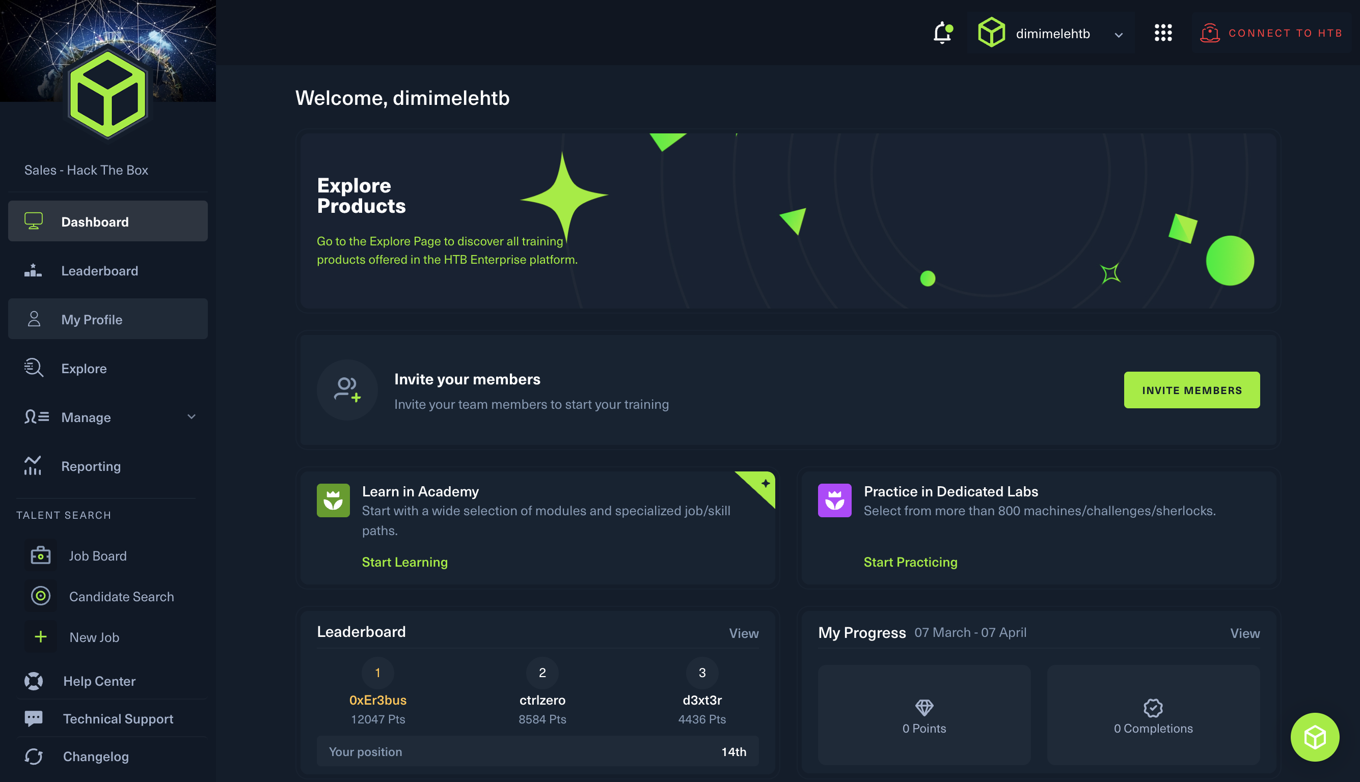 Start by viewing your profile