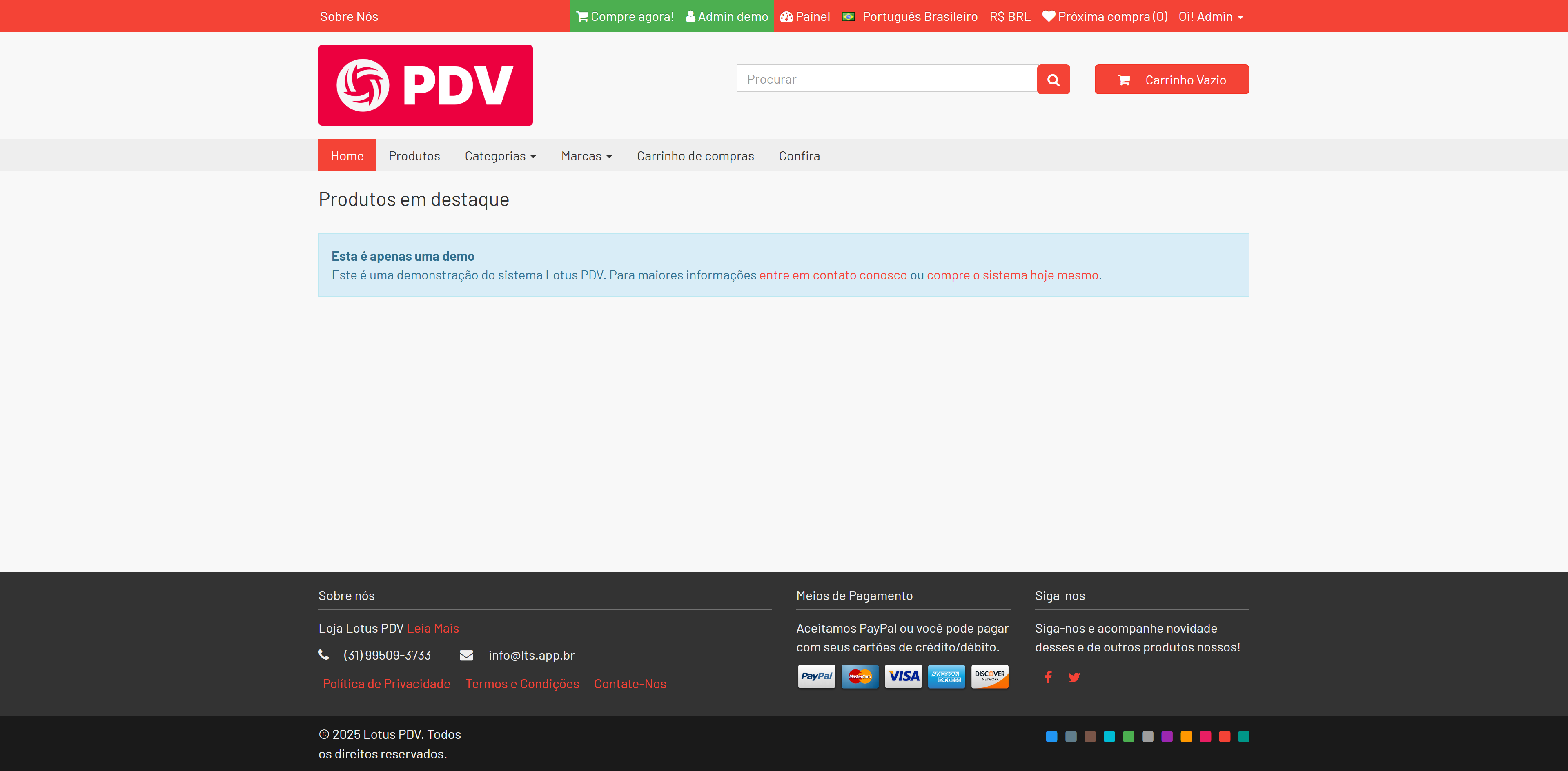 Comece acessando a tela inicial para gerenciar suas operações.