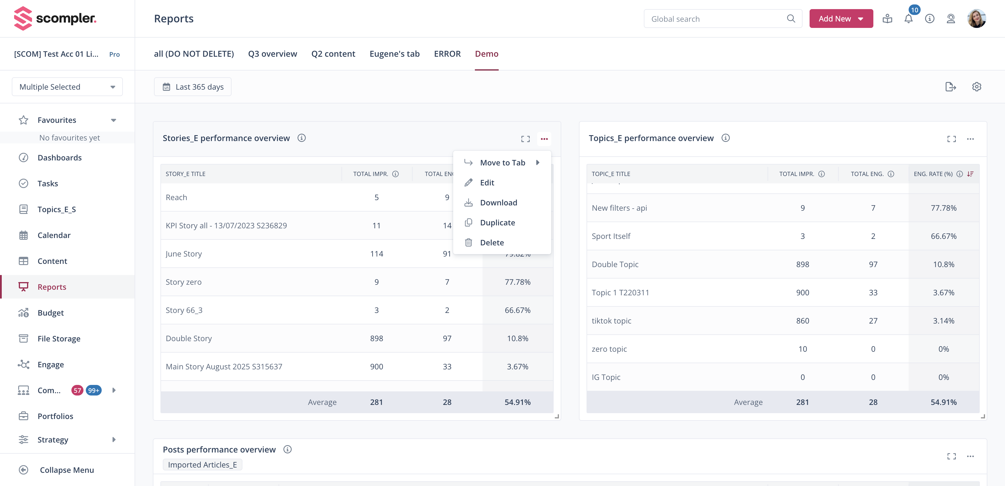 Select Edit to customise and refine your widgets.