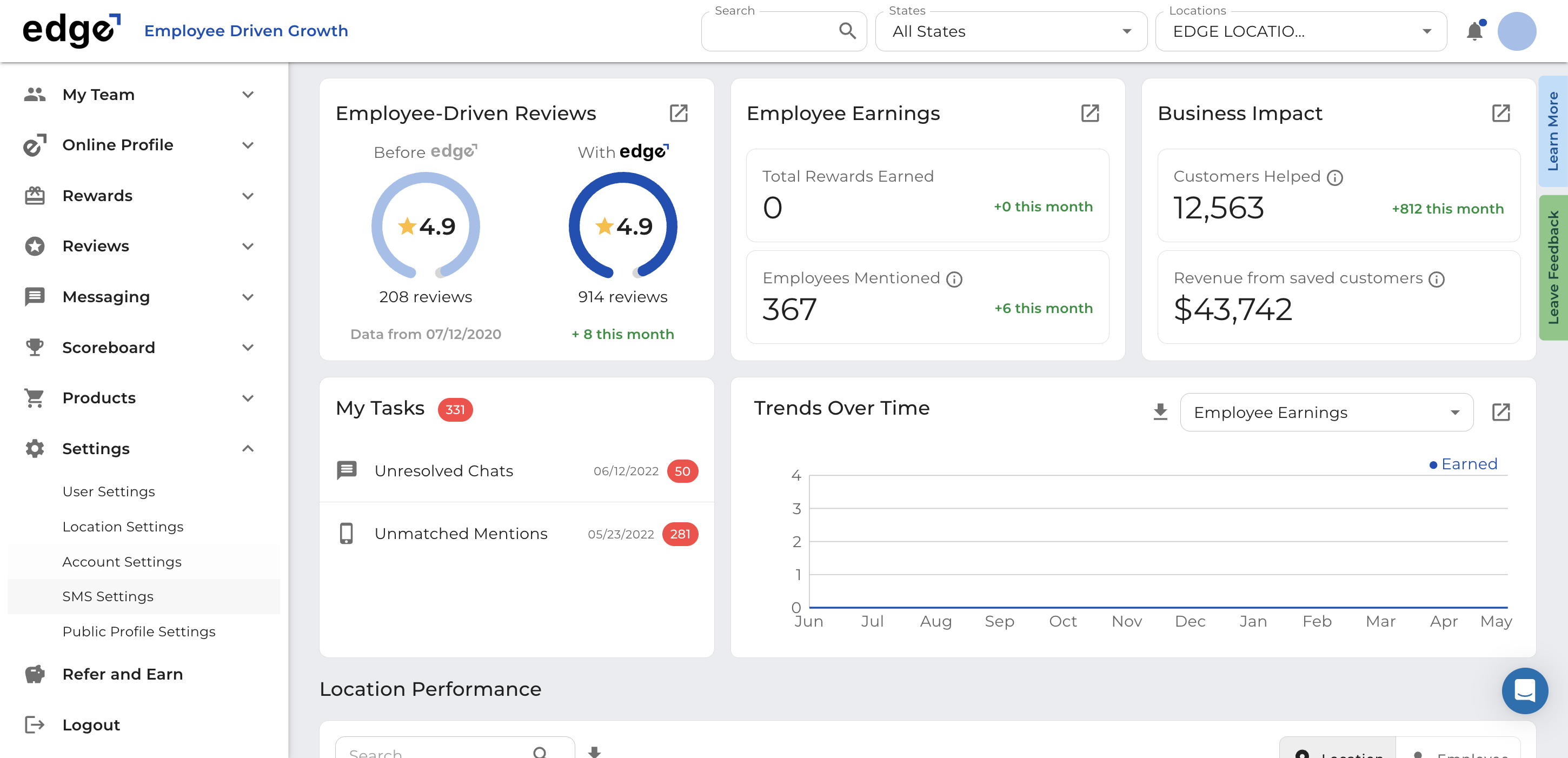 Start by expanding the Settings section in the sidebar to access advanced configuration options for your account.