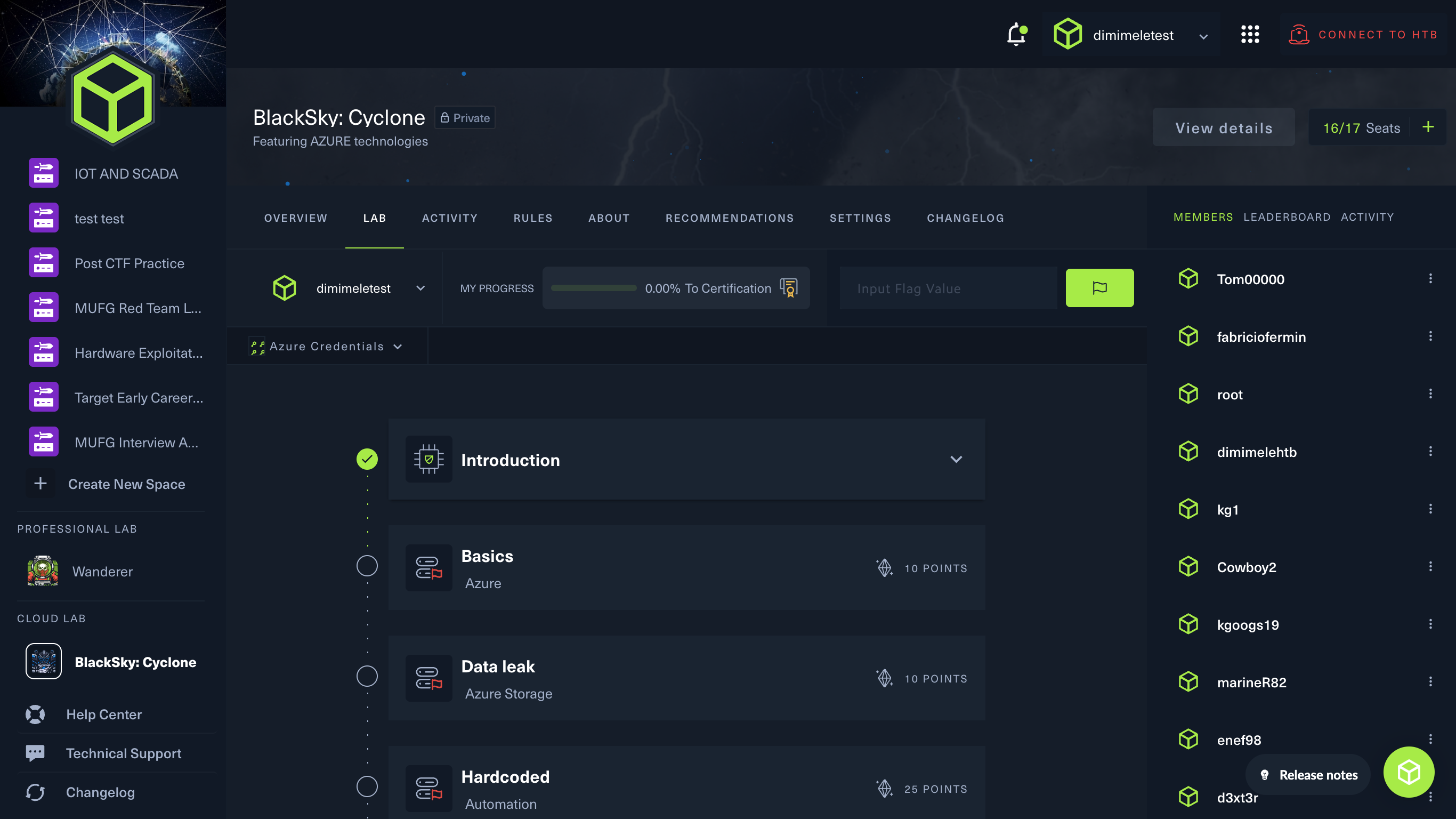 To get started with your first flag within your lab homepage you must first **connect to HTB**