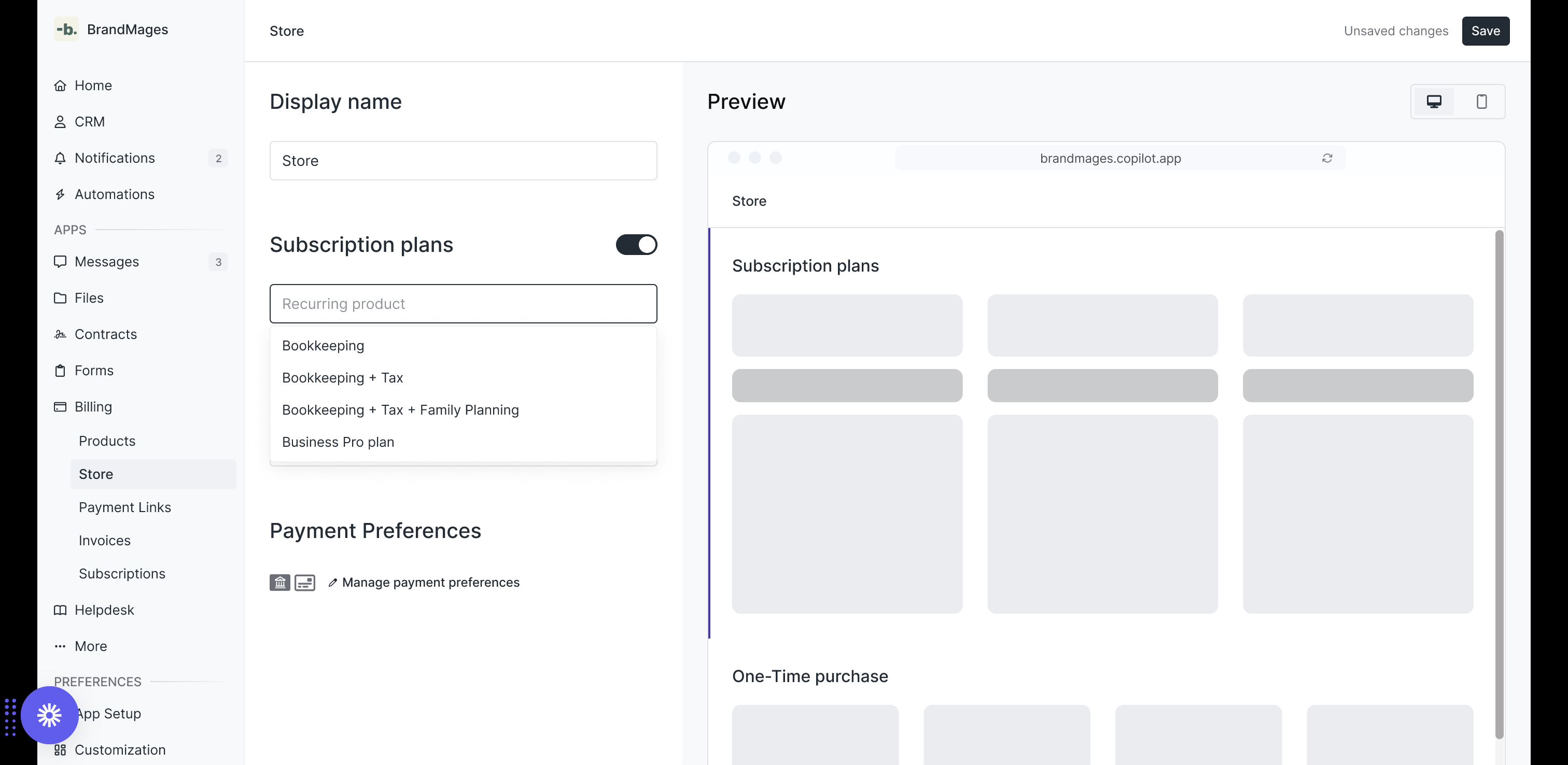 Your custom Copilot store lets you "productize" your services and attract self-serve clients who know exactly what they want – and will pay you upfront.