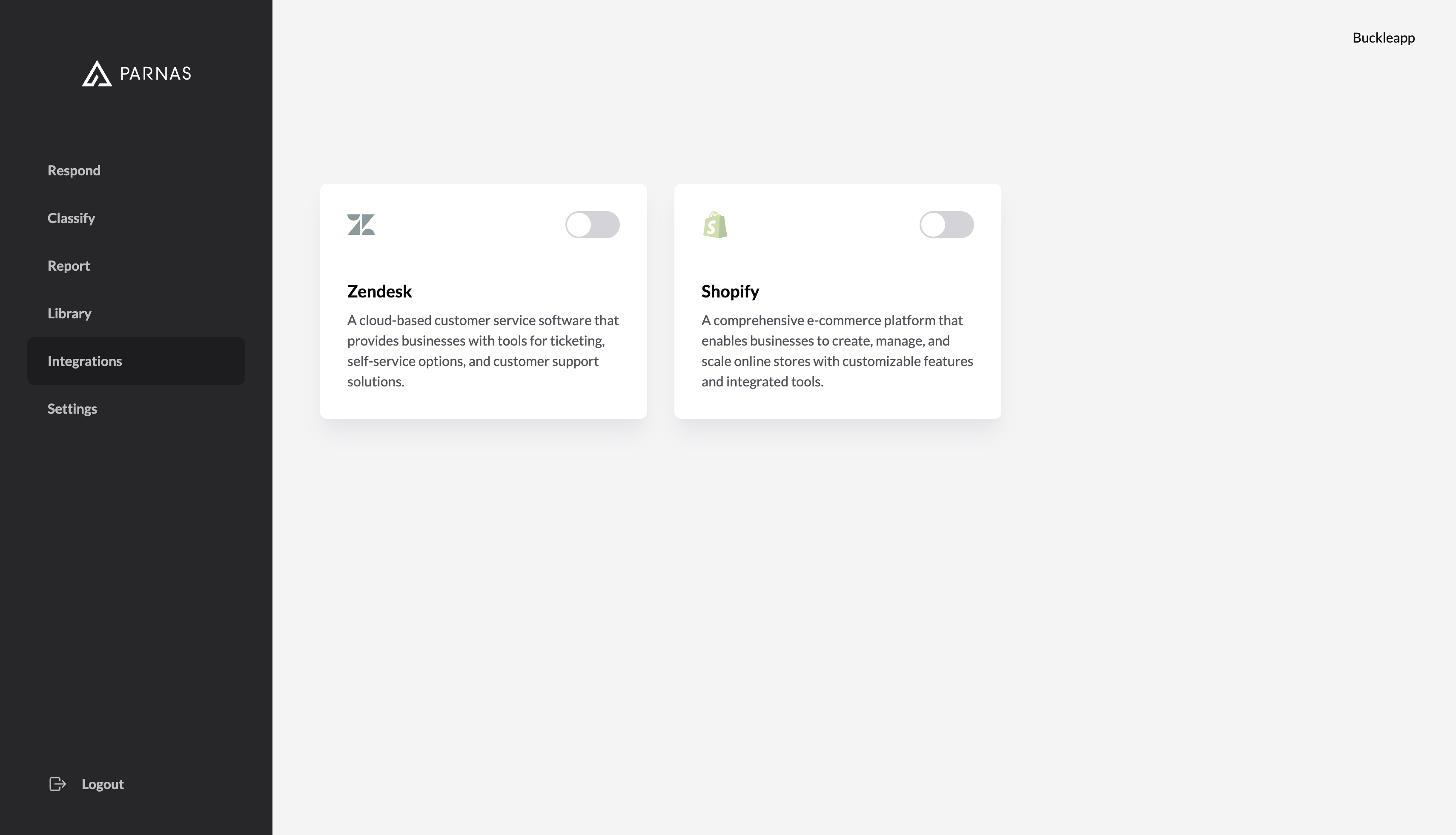 Click to enable Zendesk integration.