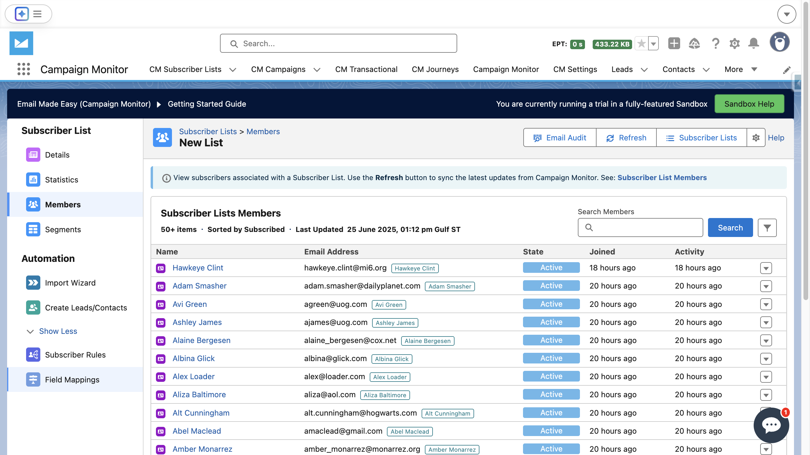 Click field mappings