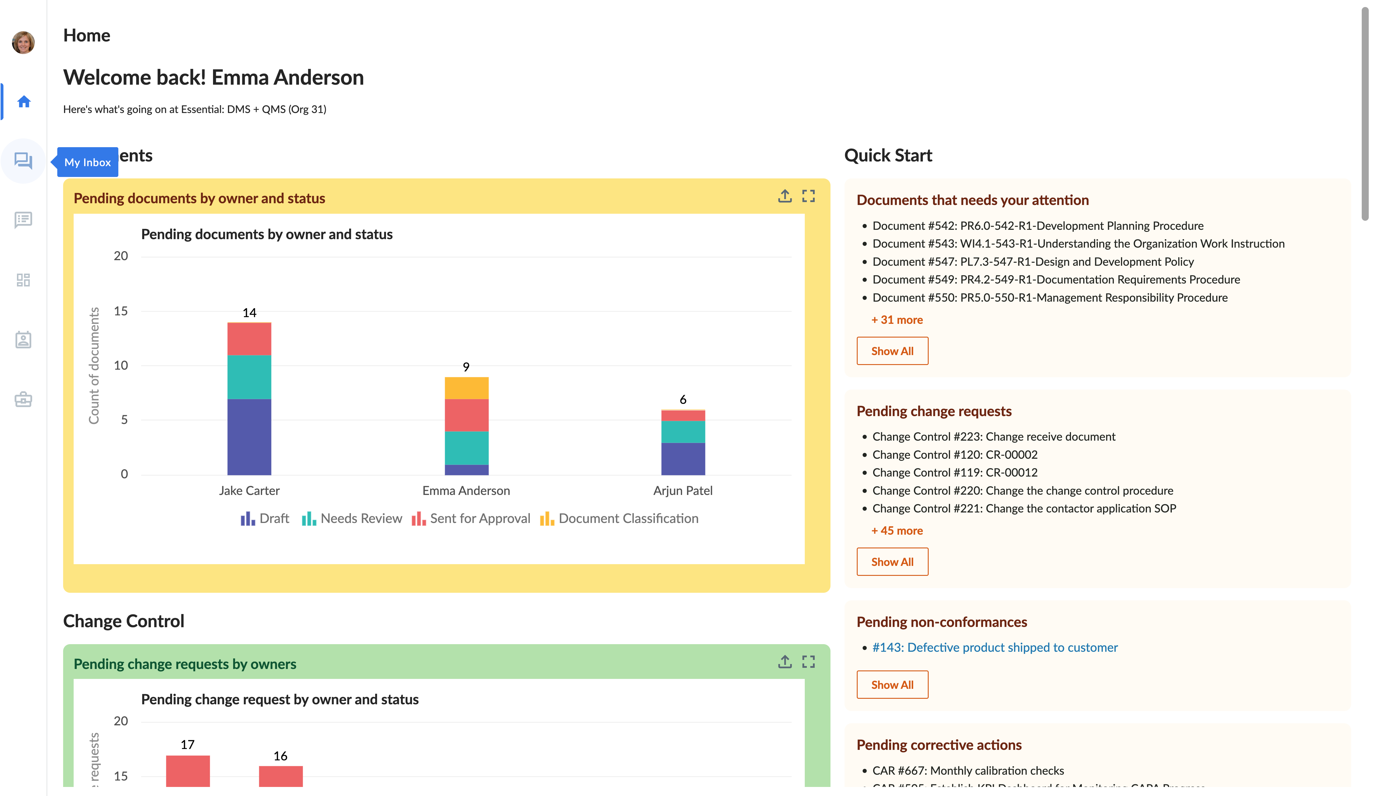 Select **My Inbox** to unveil and manage your records efficiently.