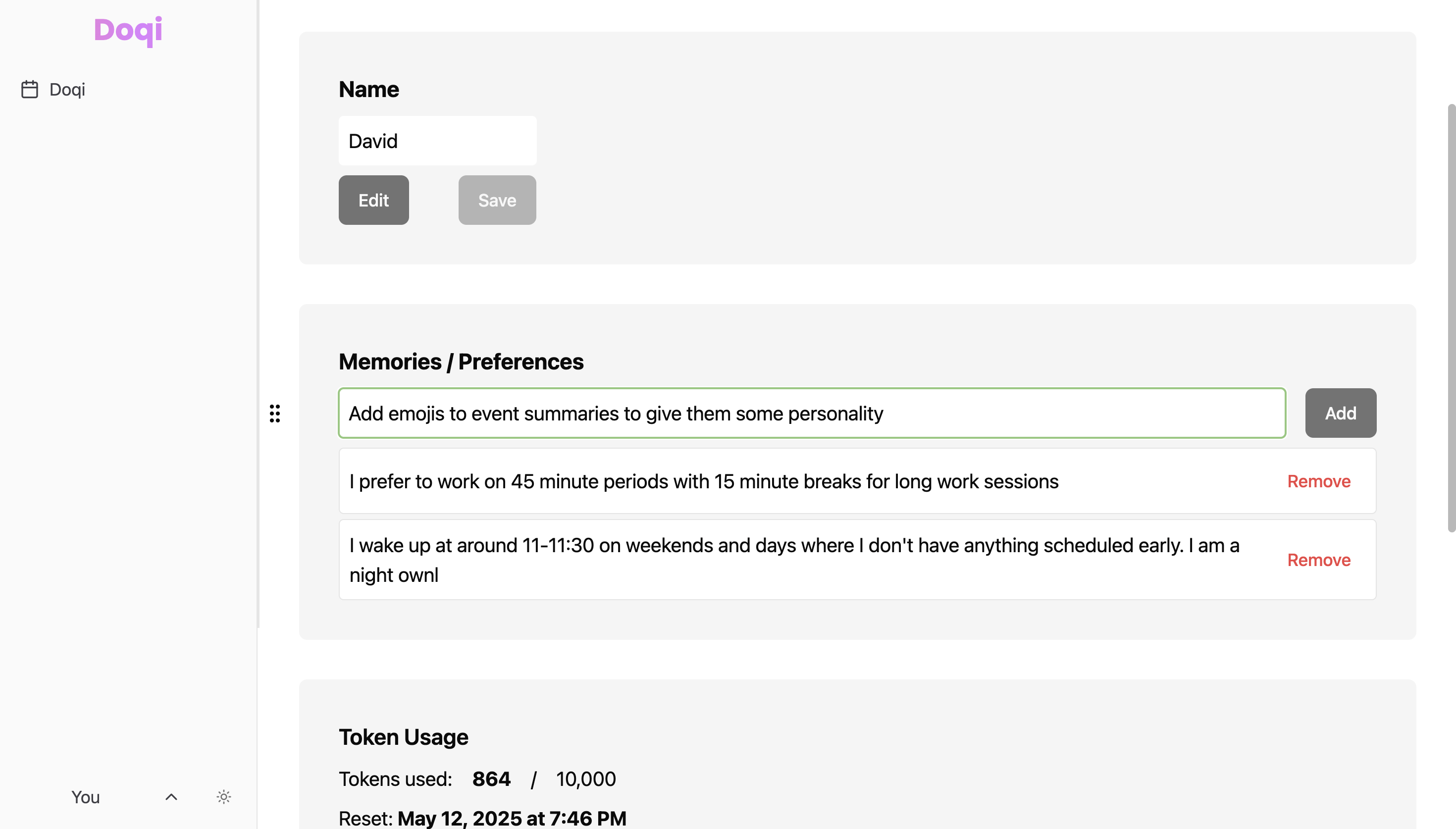 Click **Add** to include your new preference and tailor your experience just for you!