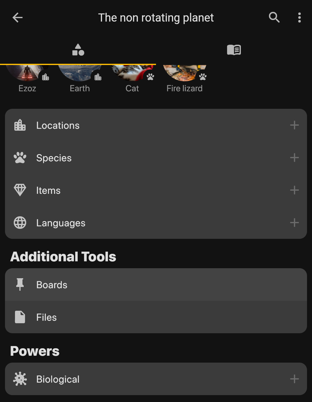 Access the Boards section to organize your content.