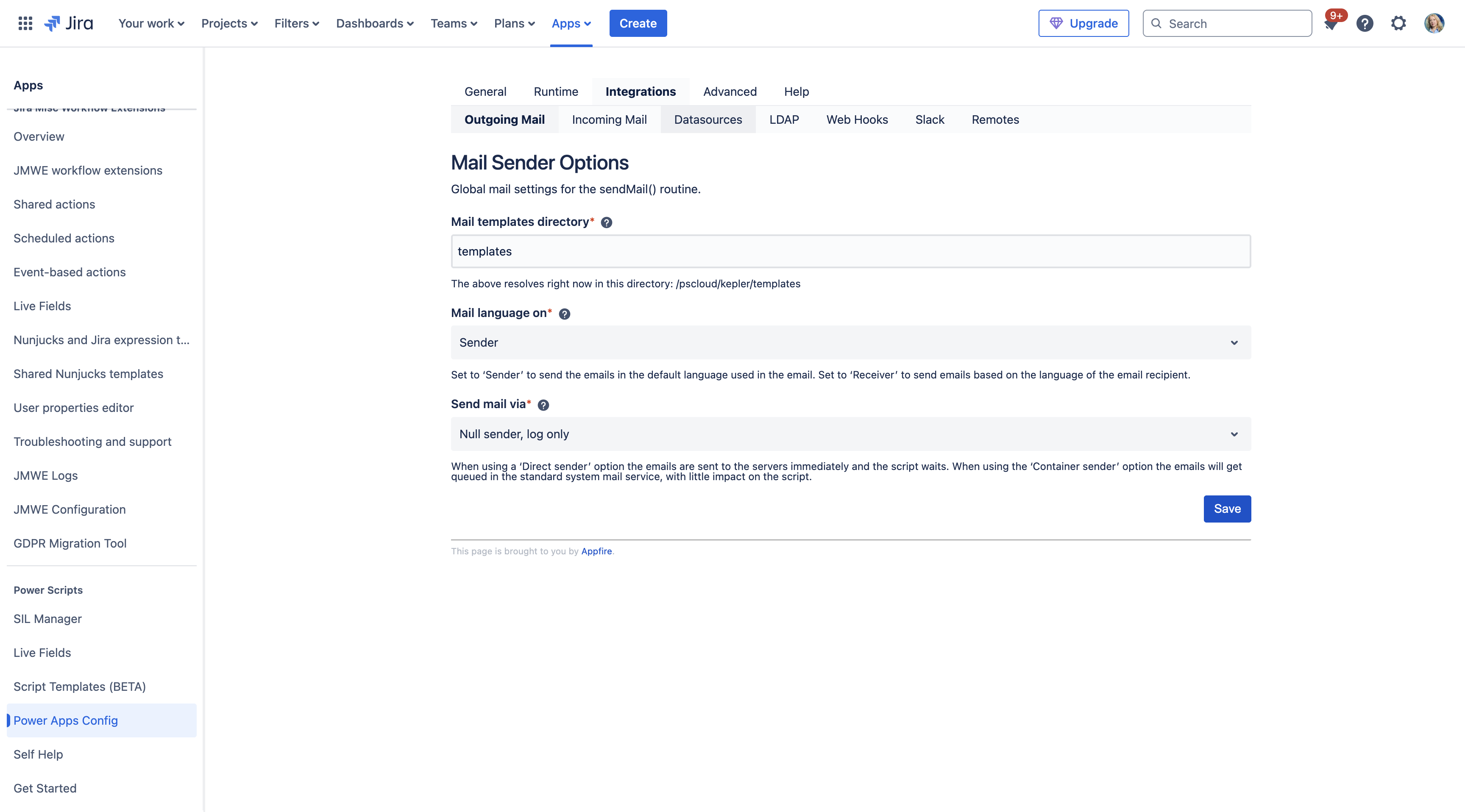 Select the Web Hooks sub-tab.