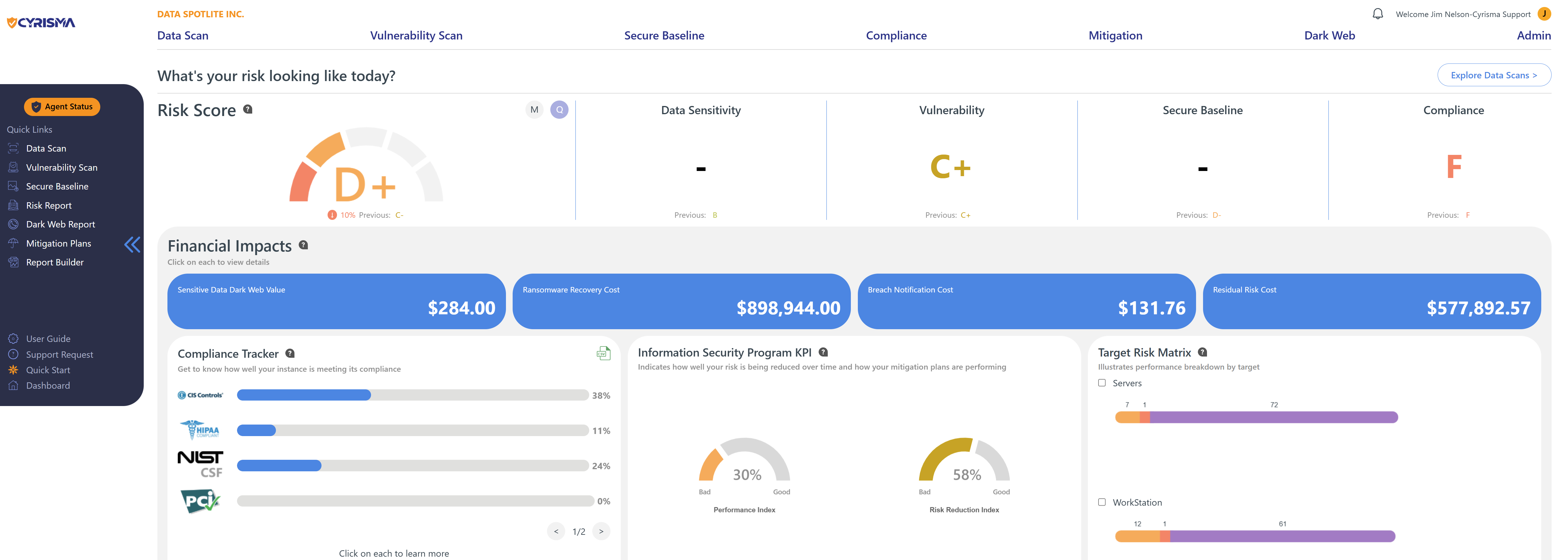 Start by selecting the **Dark Web** option in the navigation menu.