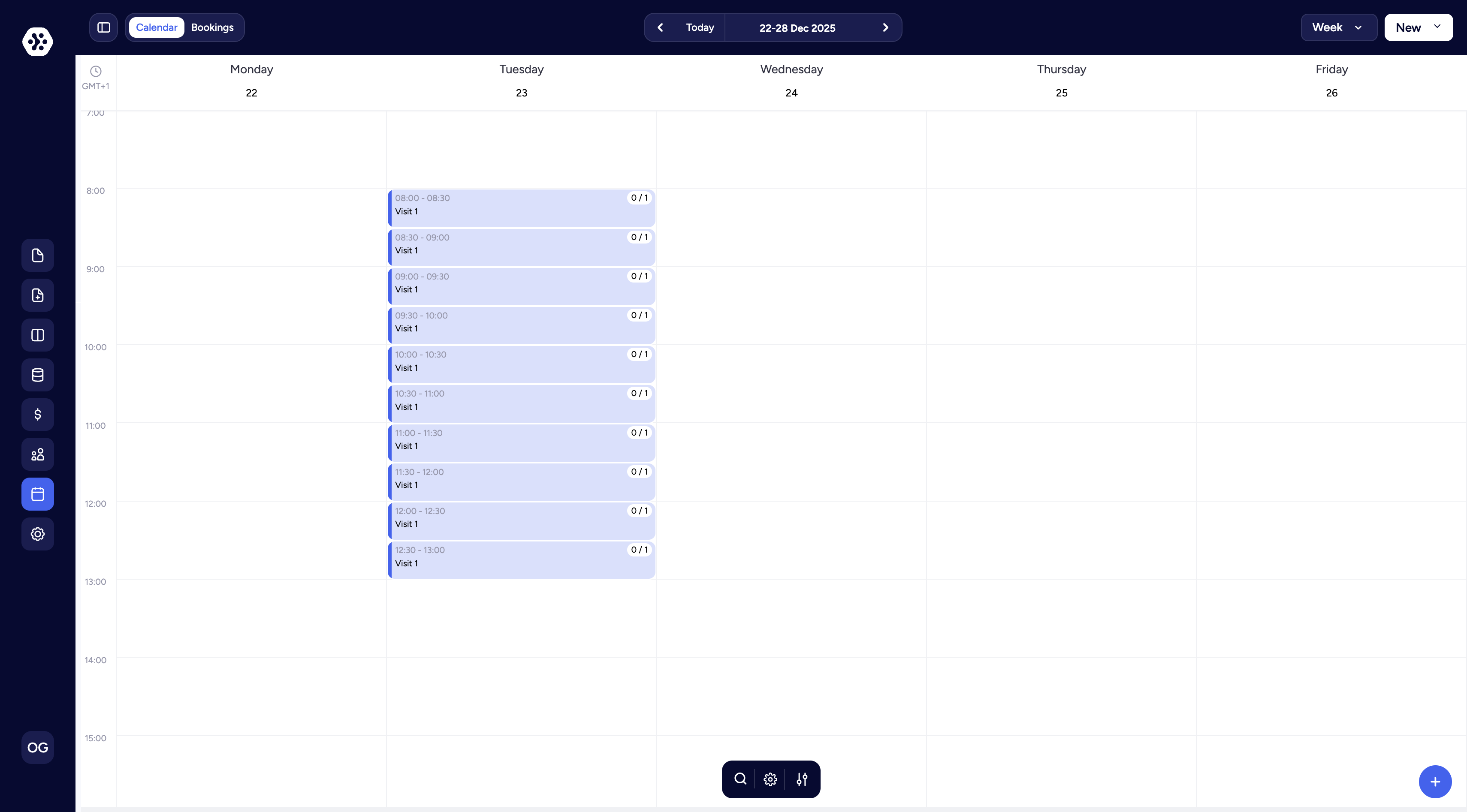 Select a calendar event 