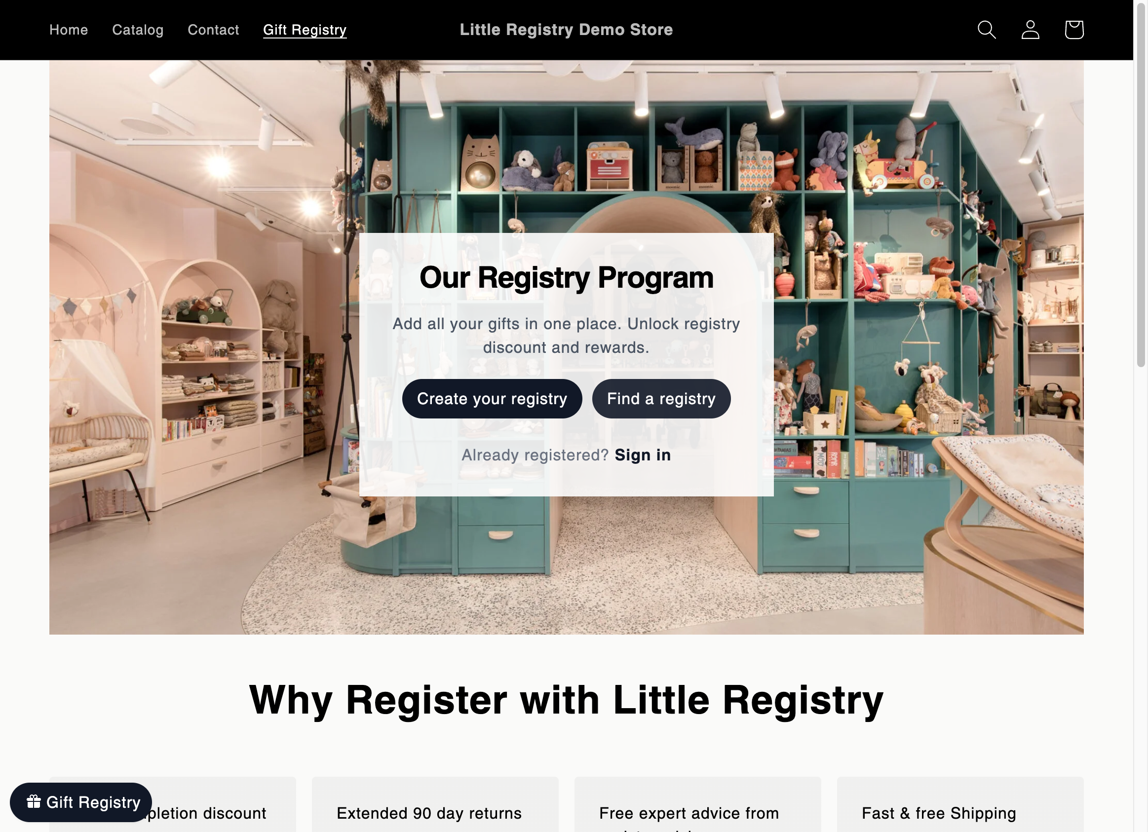 Customize different elements of the registry landing page (eg. hero image, text and description)