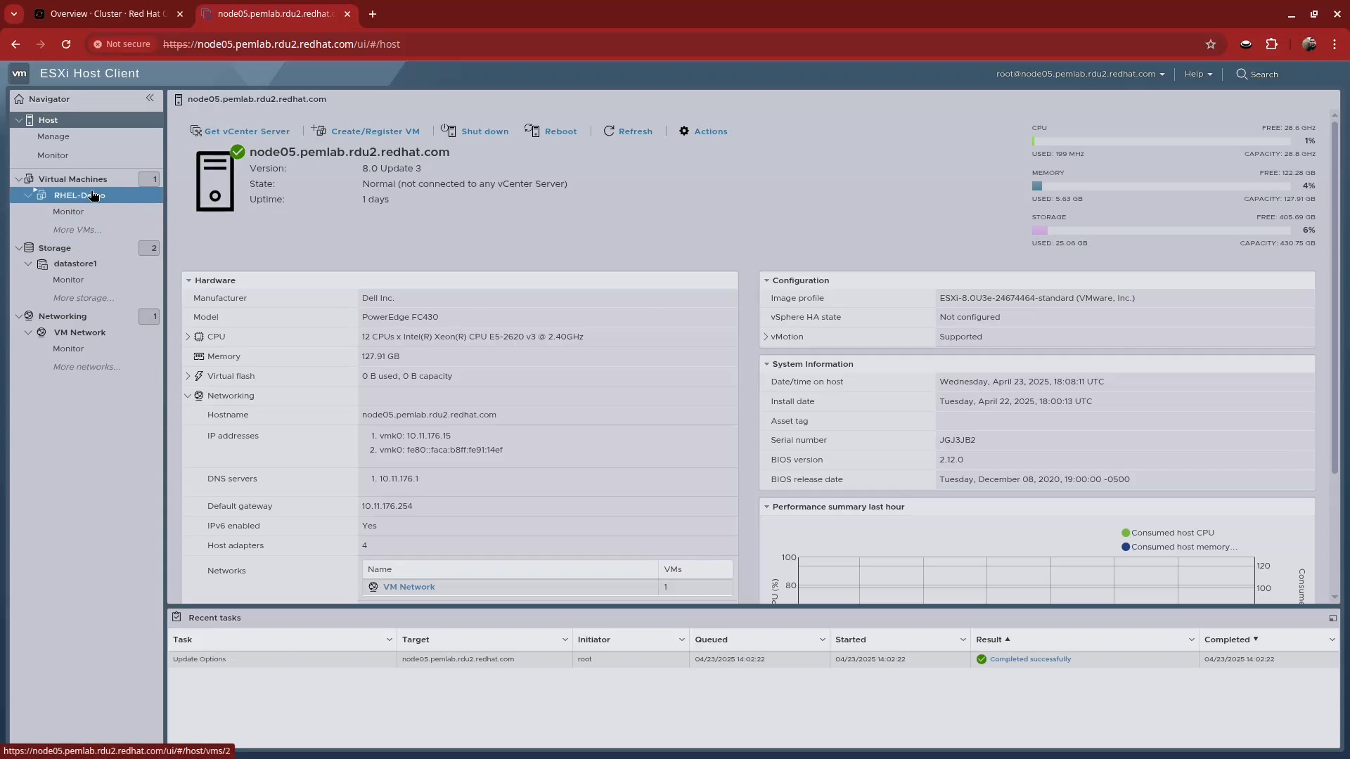 Click on the *RHEL-Demo* virtual machine.