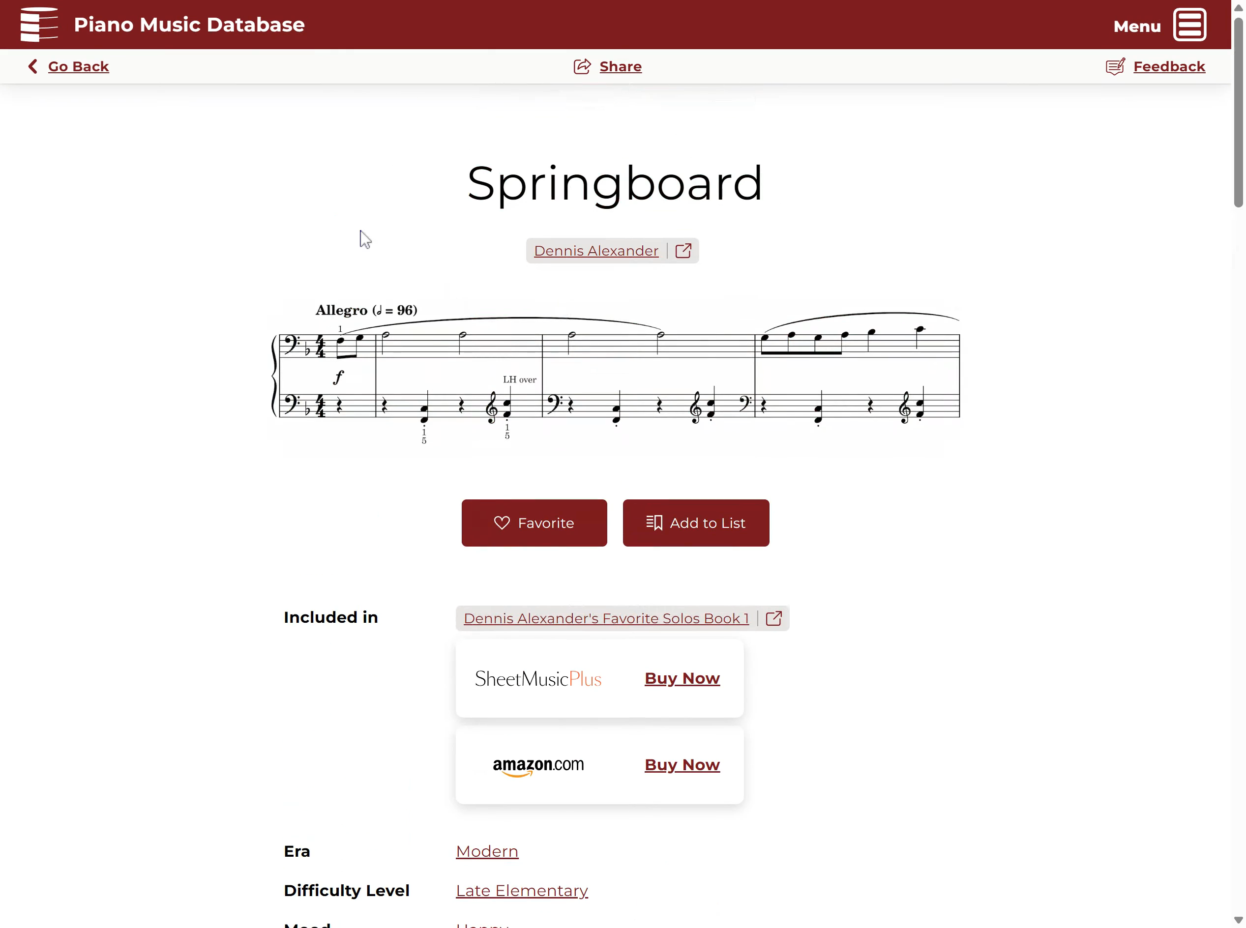 If you really like a particular piece like **Springboard**, you can save it for later. Let's try it!