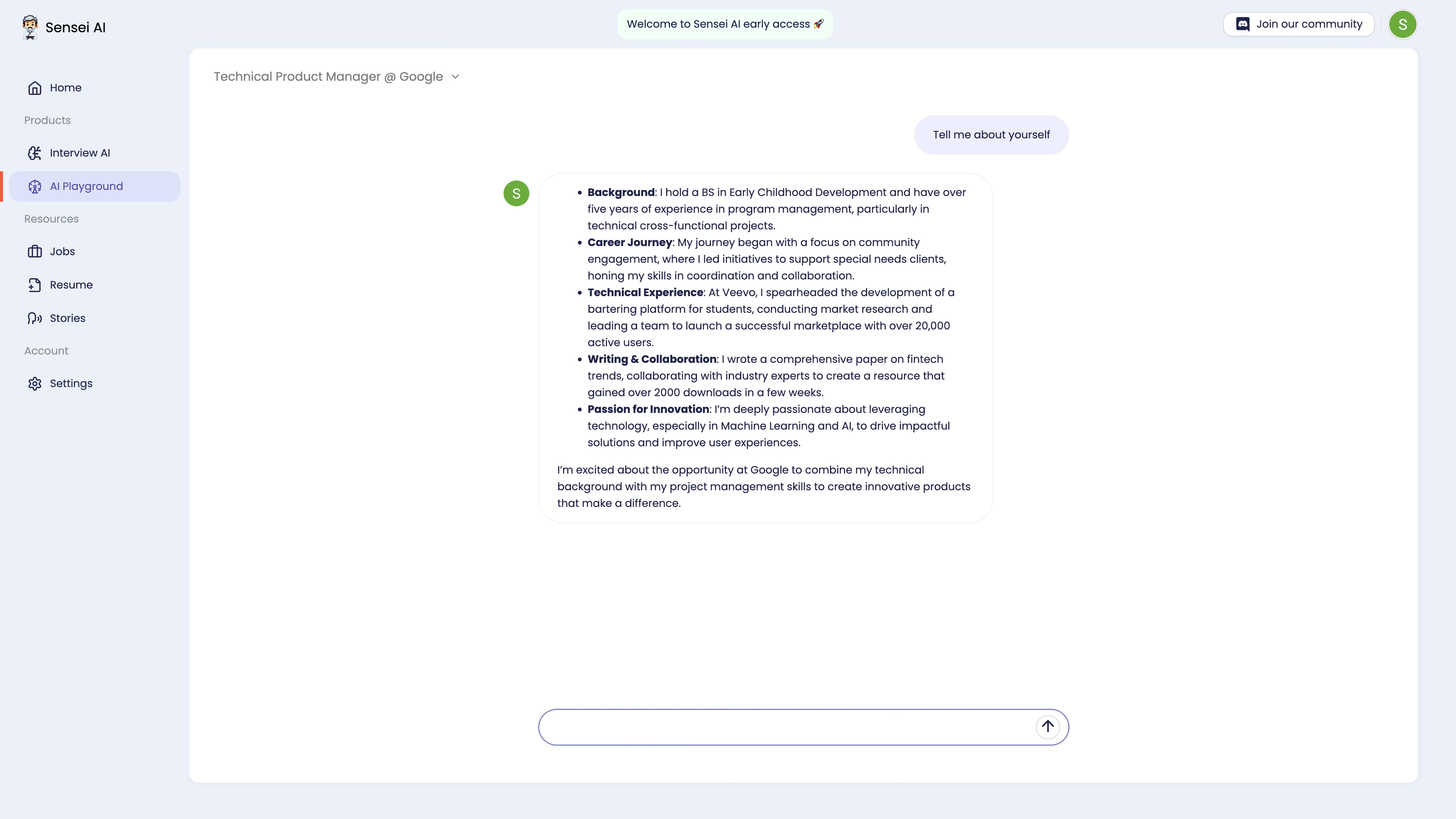 Interview copilot answers by taking into account information you inputted just now