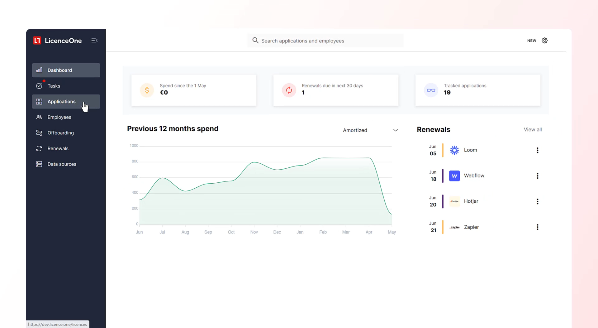 LicenceOne automatically detects all of your business apps. Click here to see them