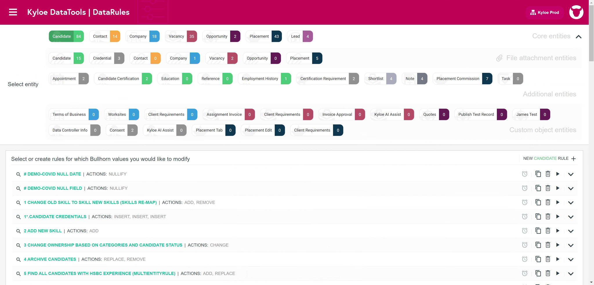 You can access almost any Bullhorn entity available so you can run updates to your data, quickly and easily...